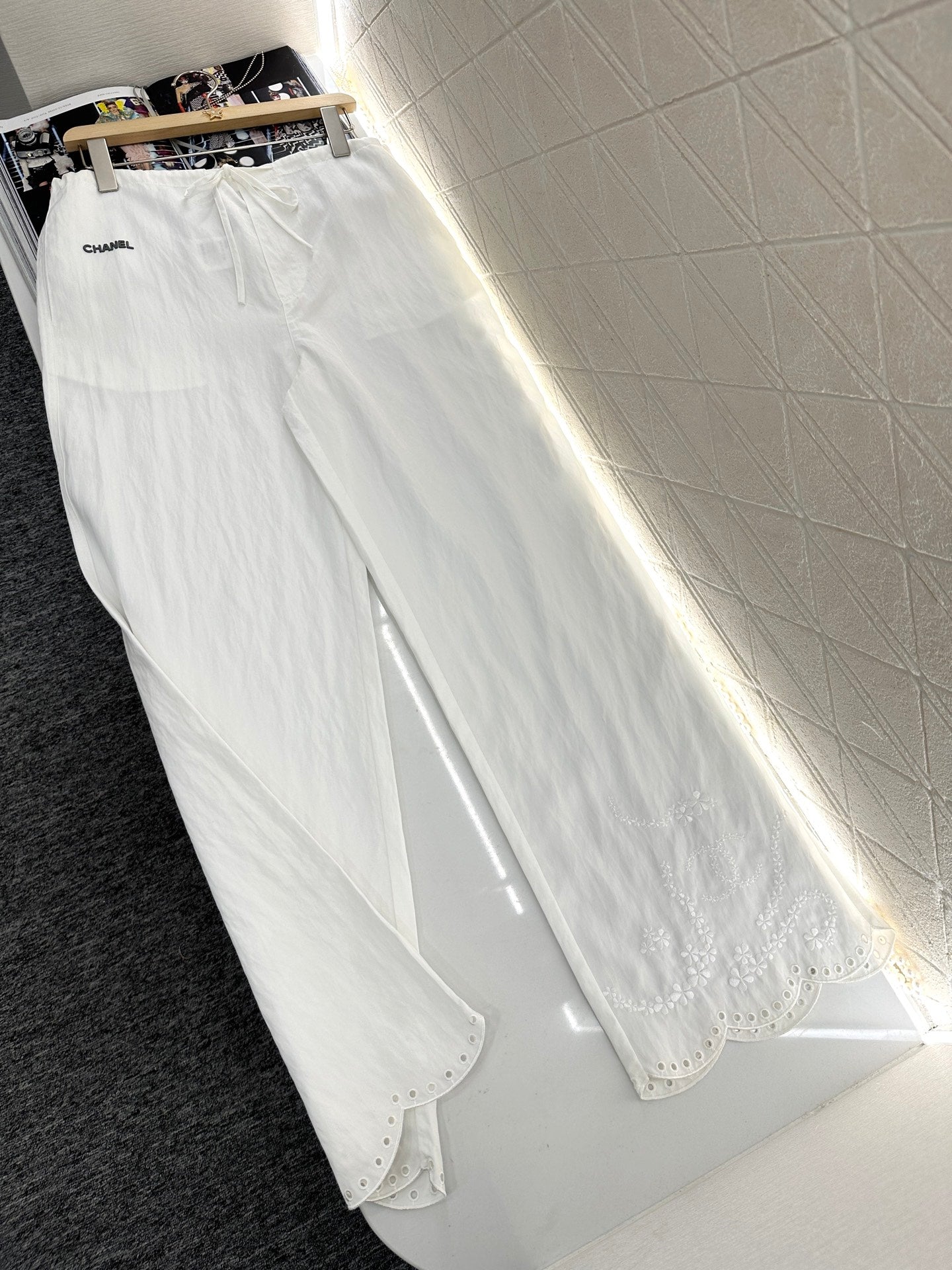 C*♥2025 new products Embroidered wide-leg trousers
