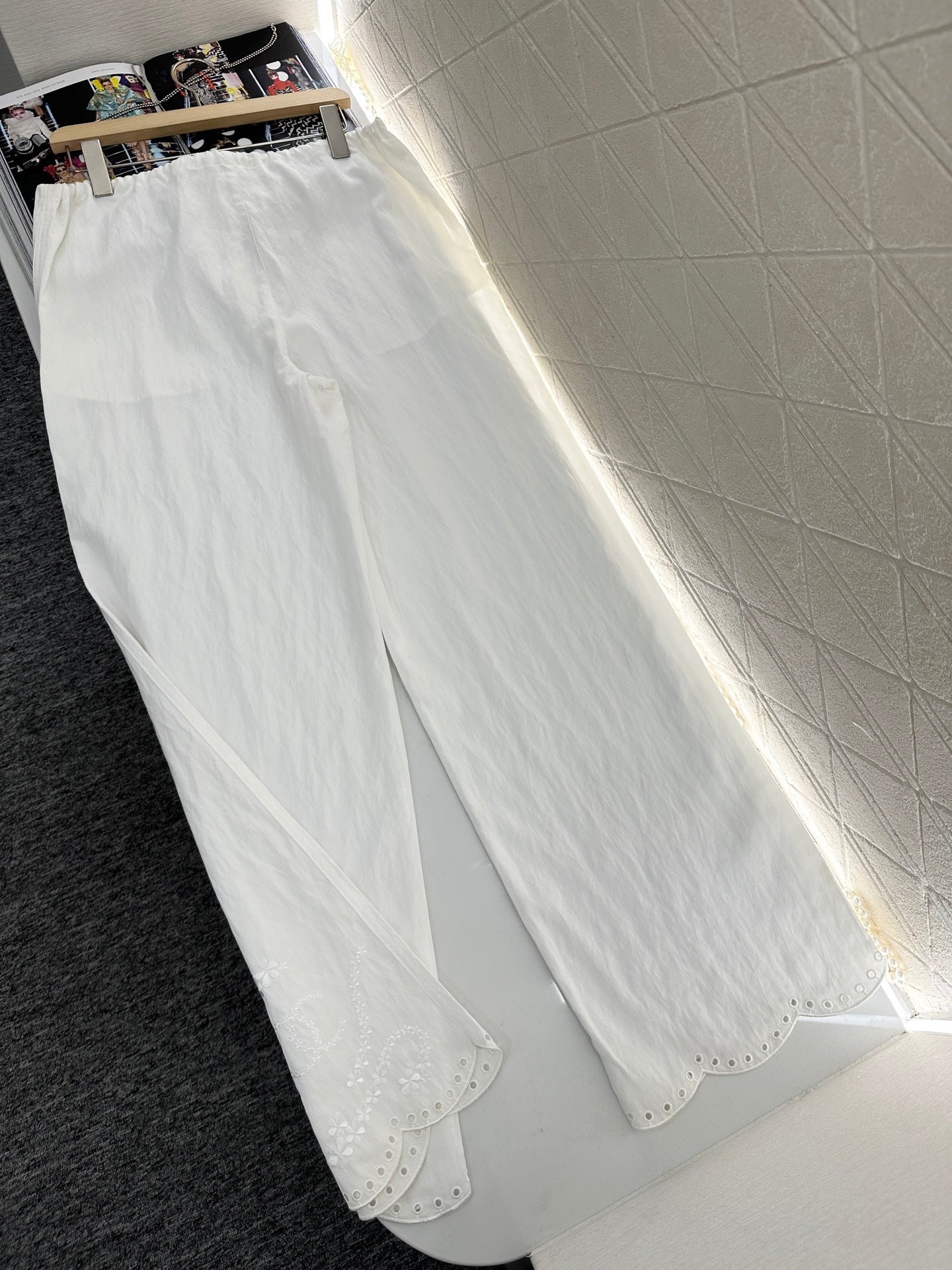 C*♥2025 new products Embroidered wide-leg trousers