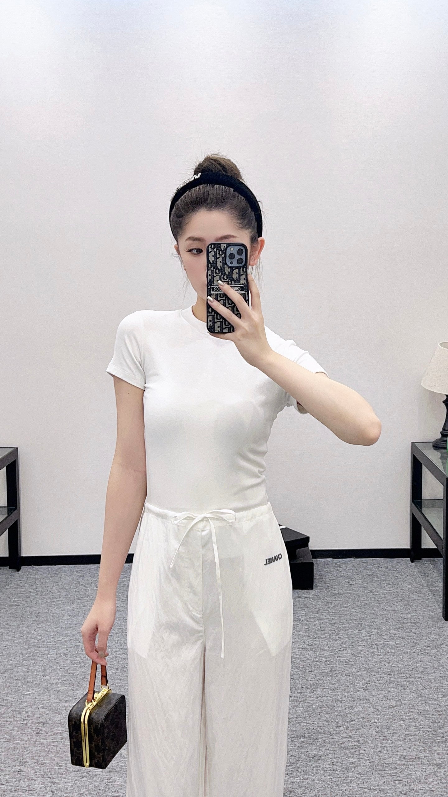 C*♥2025 new products Embroidered wide-leg trousers