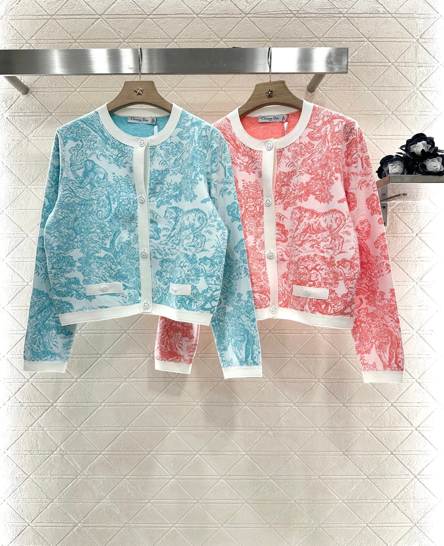 D*♥2025 new product Jacquard knitted cardigan