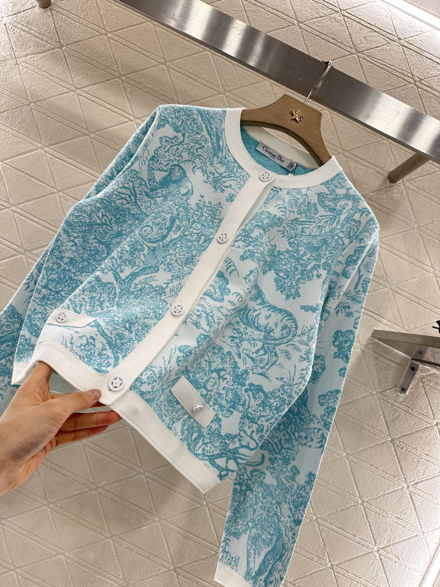 D*♥2025 new product Jacquard knitted cardigan