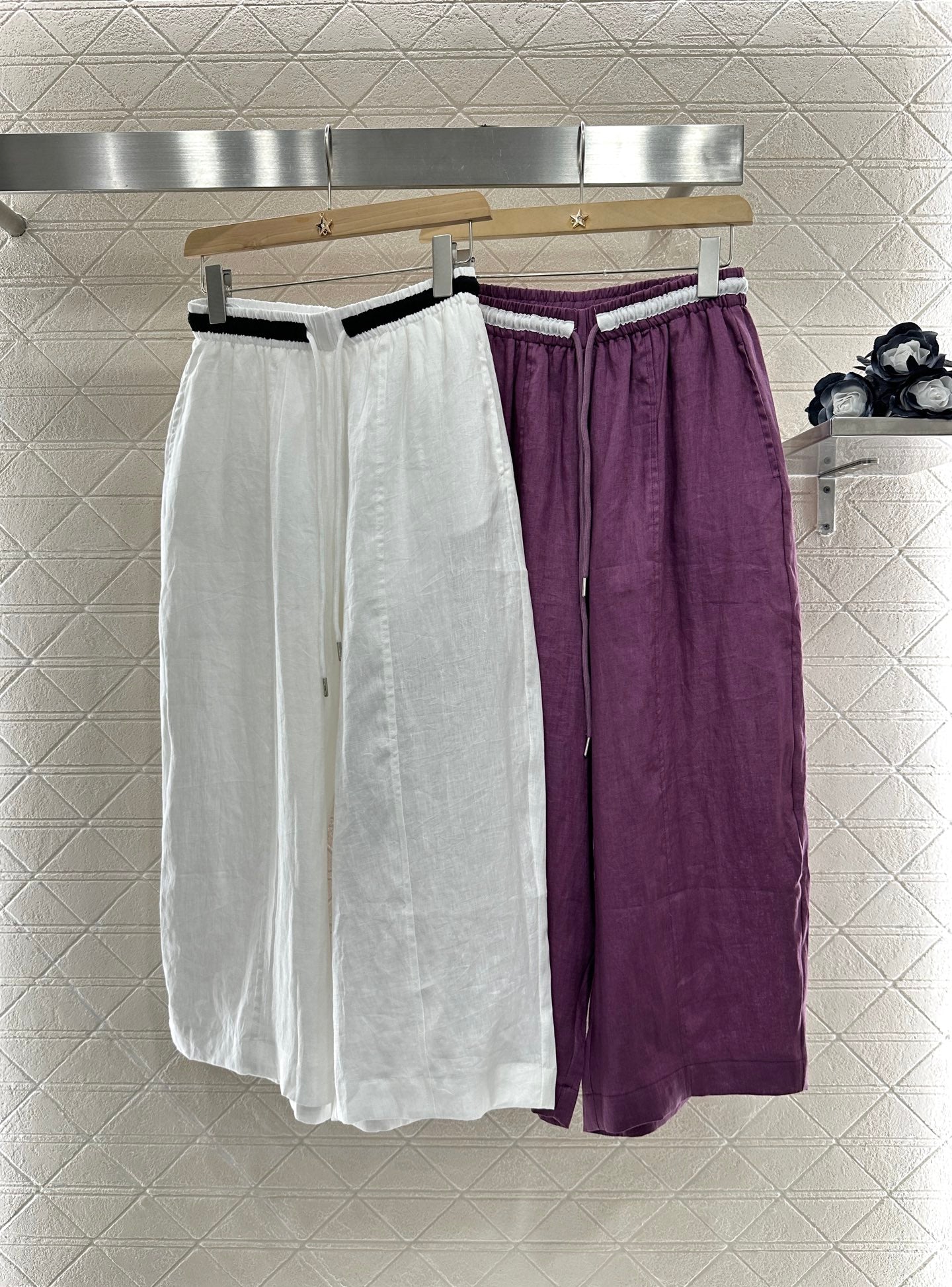 C*♥2025 new product Linen cropped pants