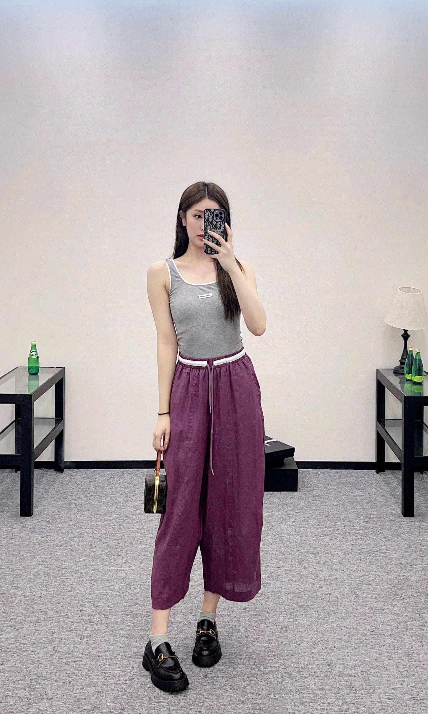 C*♥2025 new product Linen cropped pants