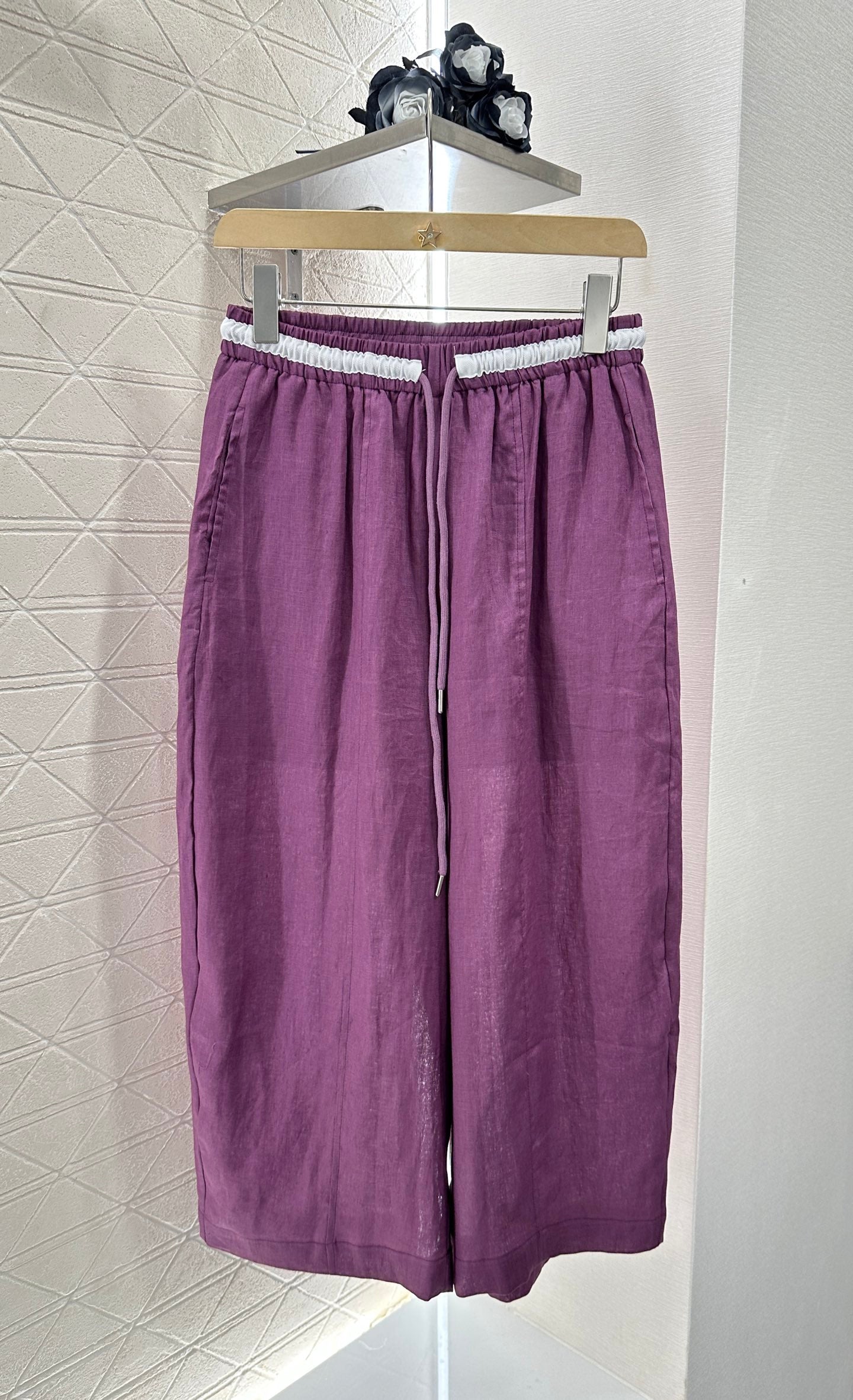 C*♥2025 new product Linen cropped pants