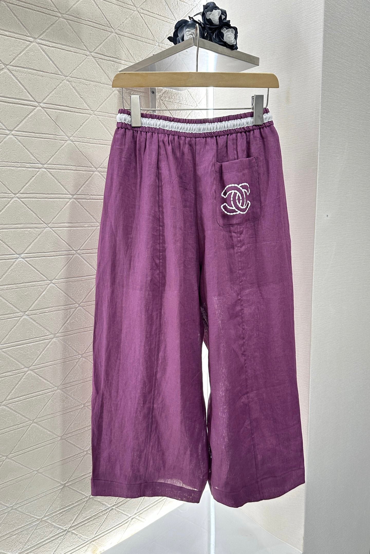 C*♥2025 new product Linen cropped pants