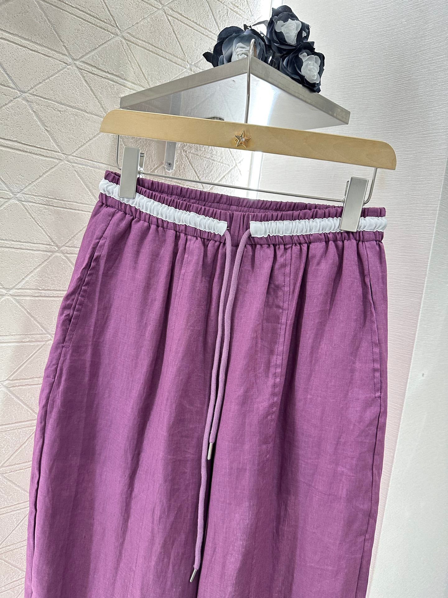 C*♥2025 new product Linen cropped pants