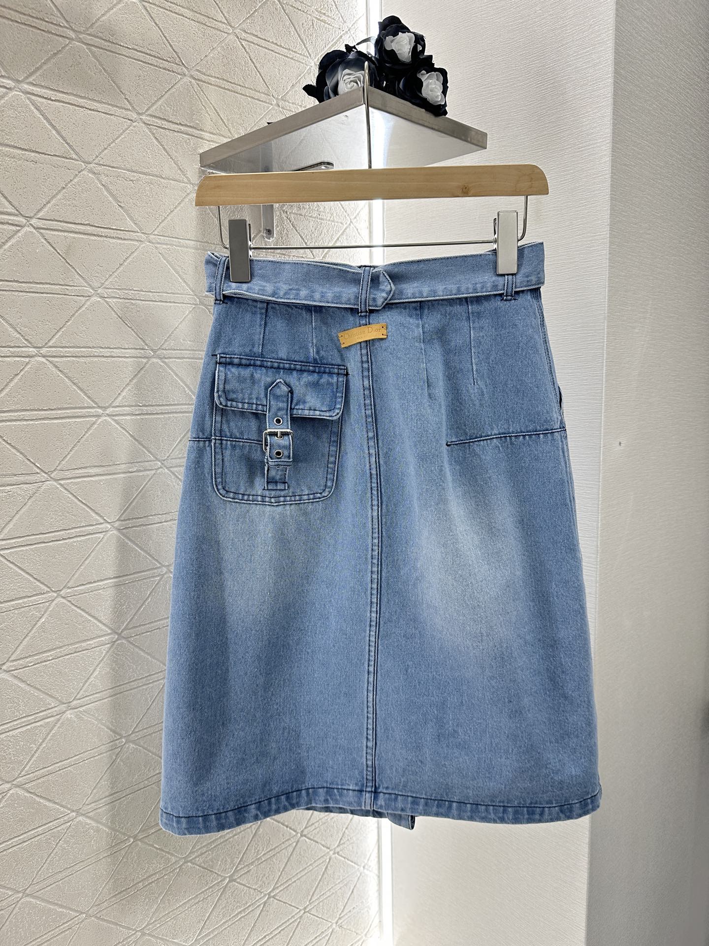 D*♥2025 new product Denim skirt with belt