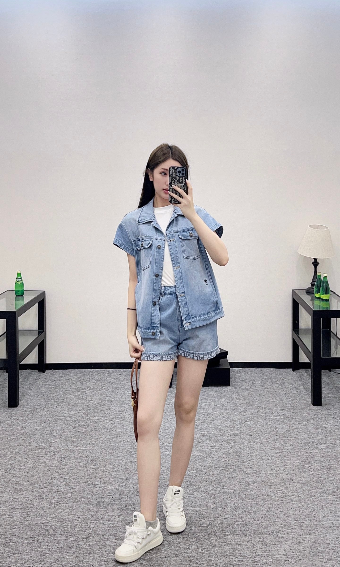 D*♥2025 new product Denim jacket and shorts set
