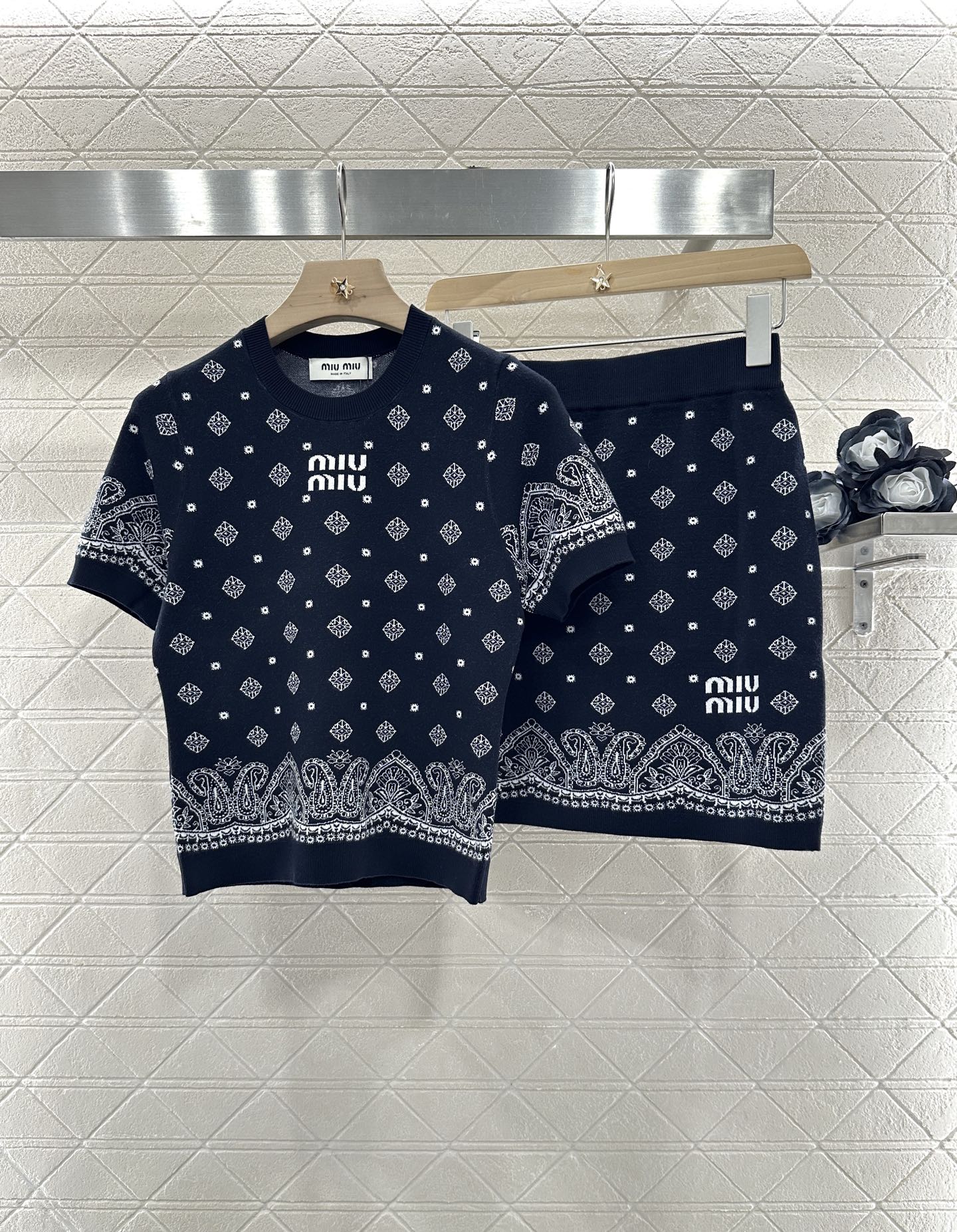 Mi*mi*♥2025 new product Short-sleeved skirt suit