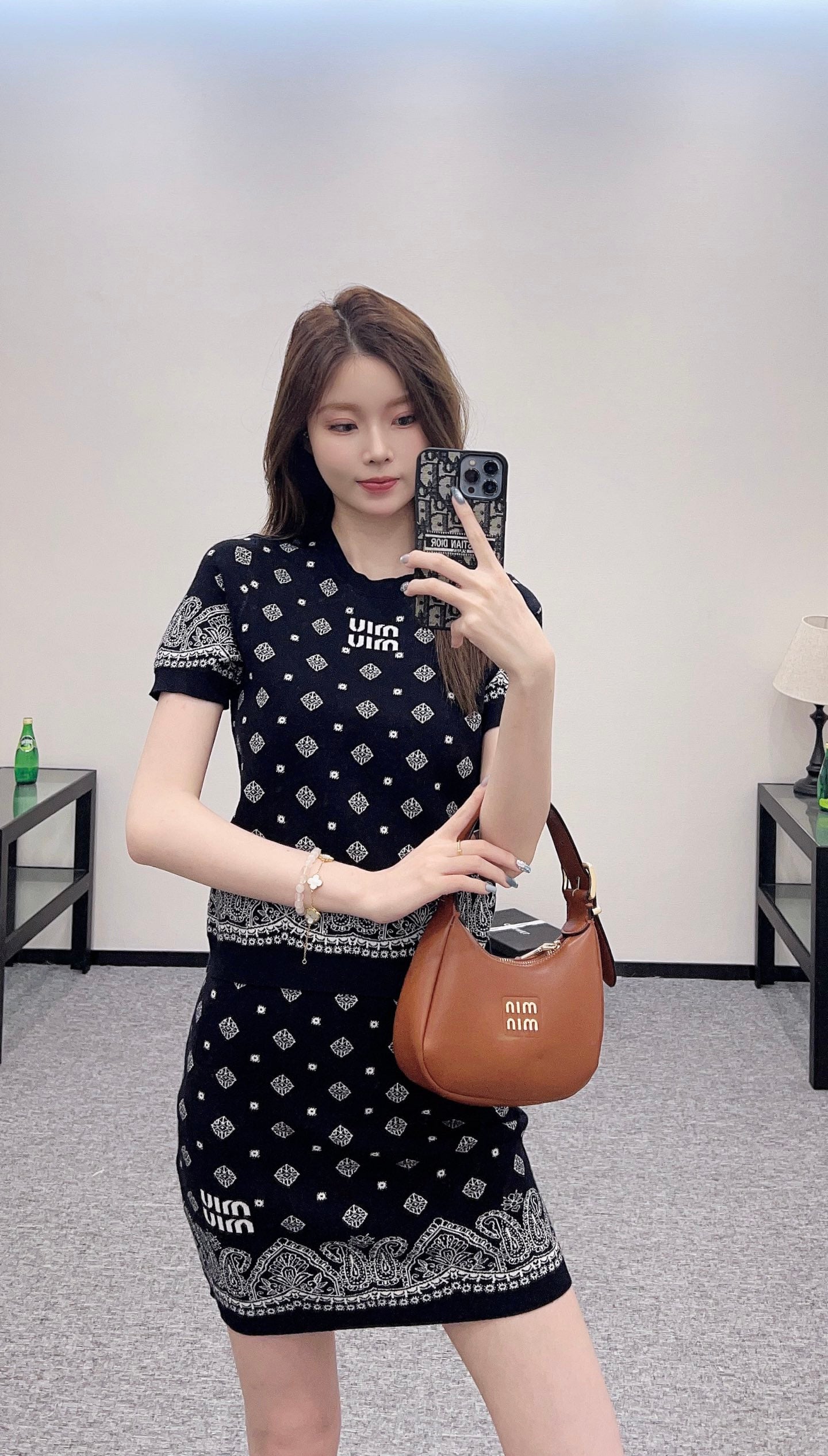 Mi*mi*♥2025 new product Short-sleeved skirt suit