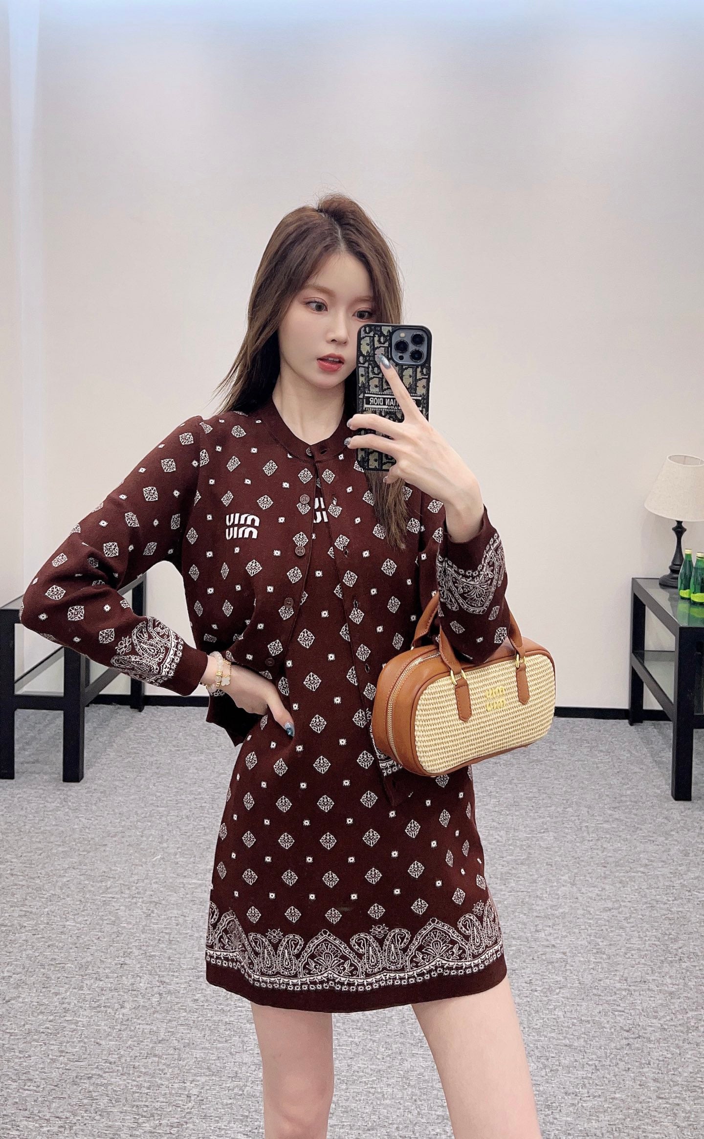 Mi*mi*♥2025 new product Knitted long-sleeved cardigan