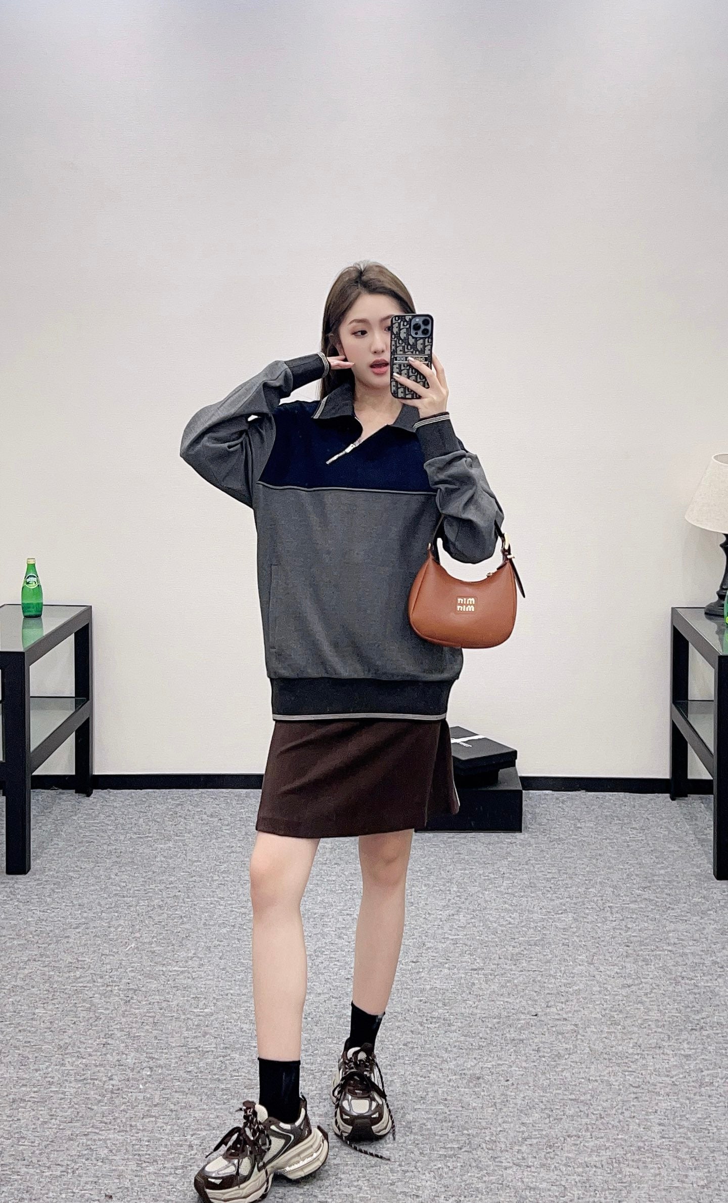 Mi*mi*♥2025 new product Half-open sweatshirt