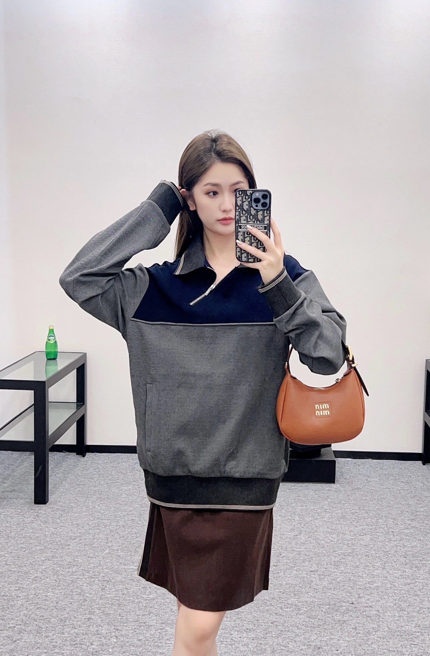 Mi*mi*♥2025 new product Half-open sweatshirt