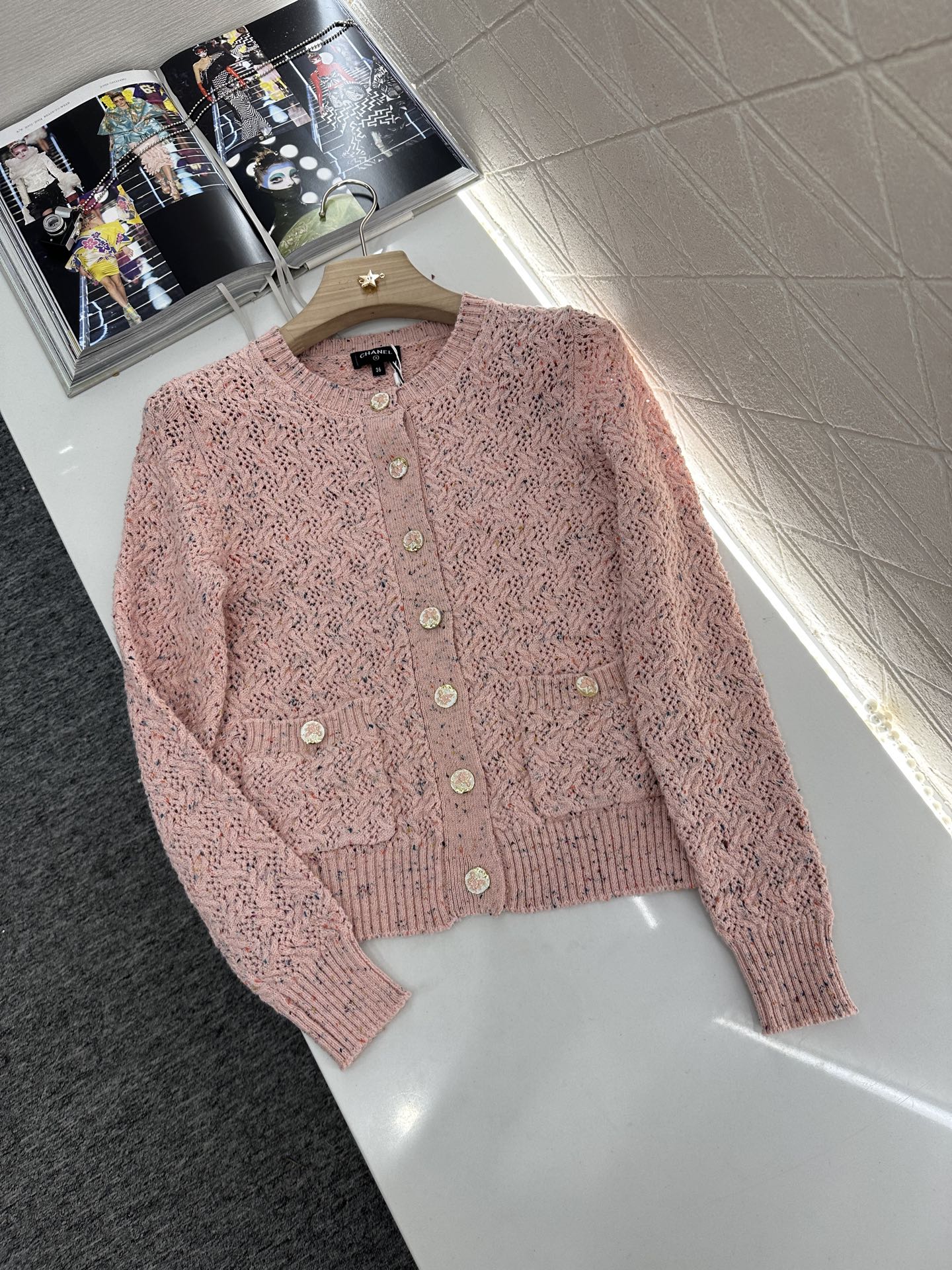 C*♥2025 new product Openwork knitted cardigan