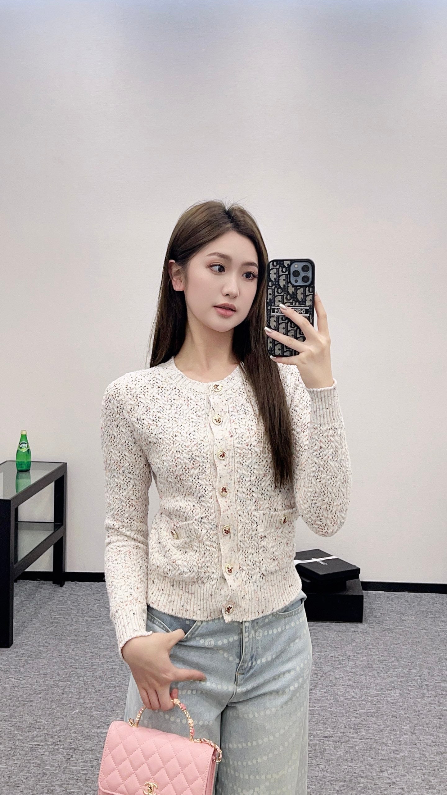 C*♥2025 new product Openwork knitted cardigan