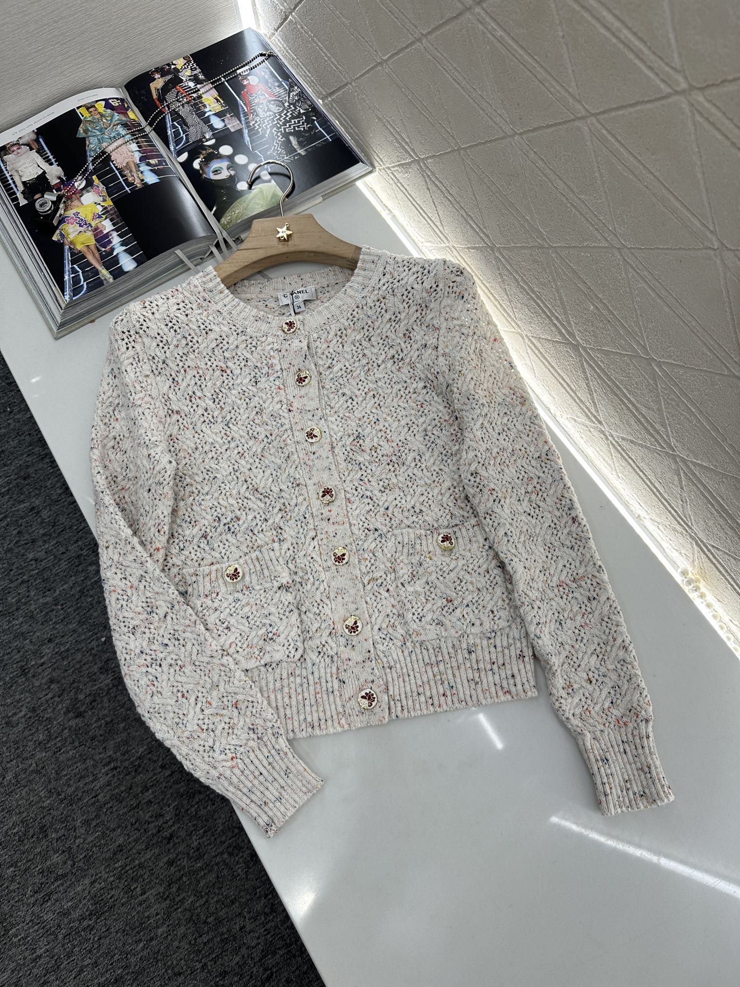 C*♥2025 new product Openwork knitted cardigan