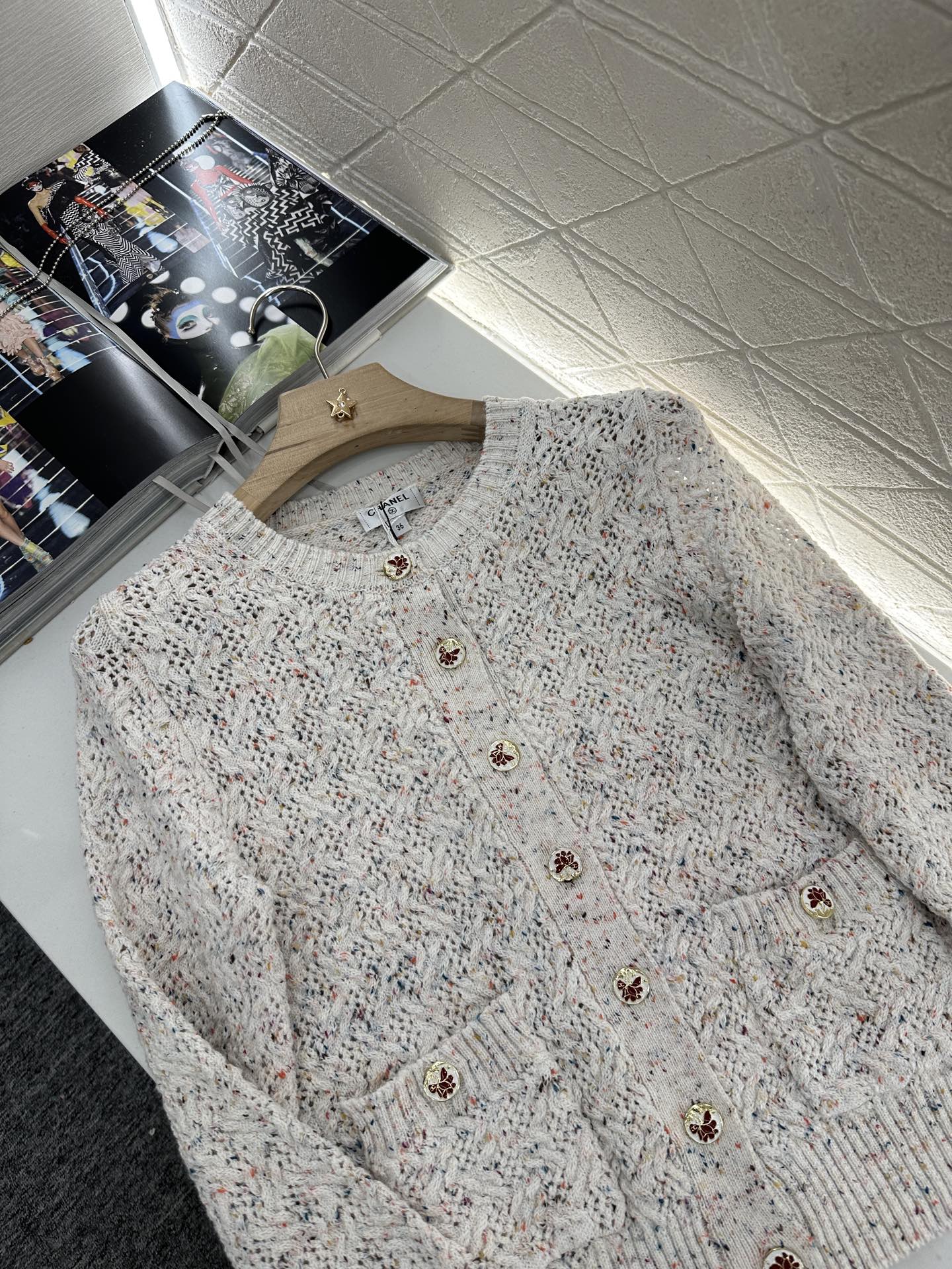 C*♥2025 new product Openwork knitted cardigan