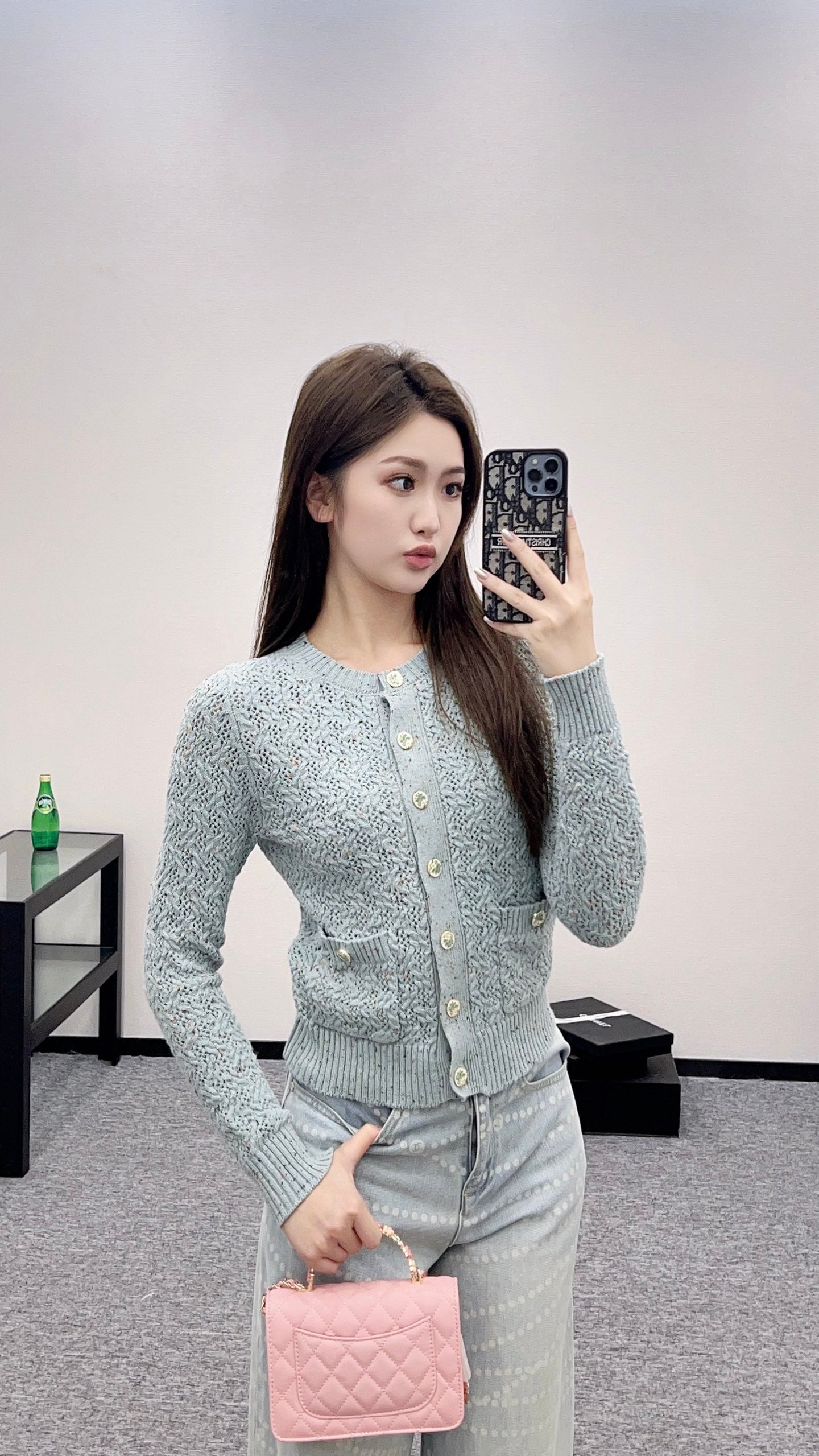 C*♥2025 new product Openwork knitted cardigan