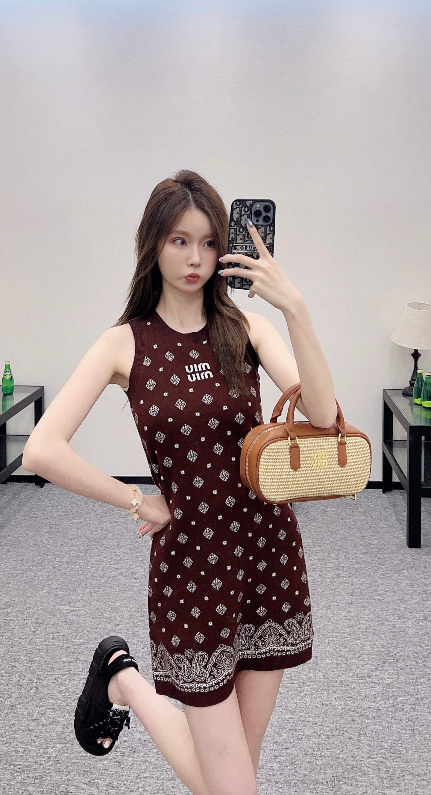 Mi*mi*♥2025 new product Knitted vest dress