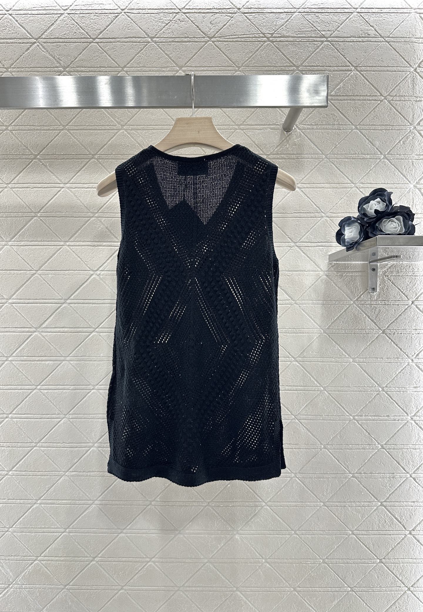 P*♥2025 new product Hollow knitted vest