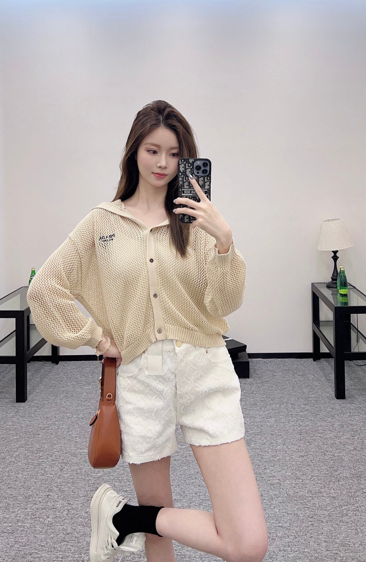 P*♥2025 new product Hooded knitted cardigan