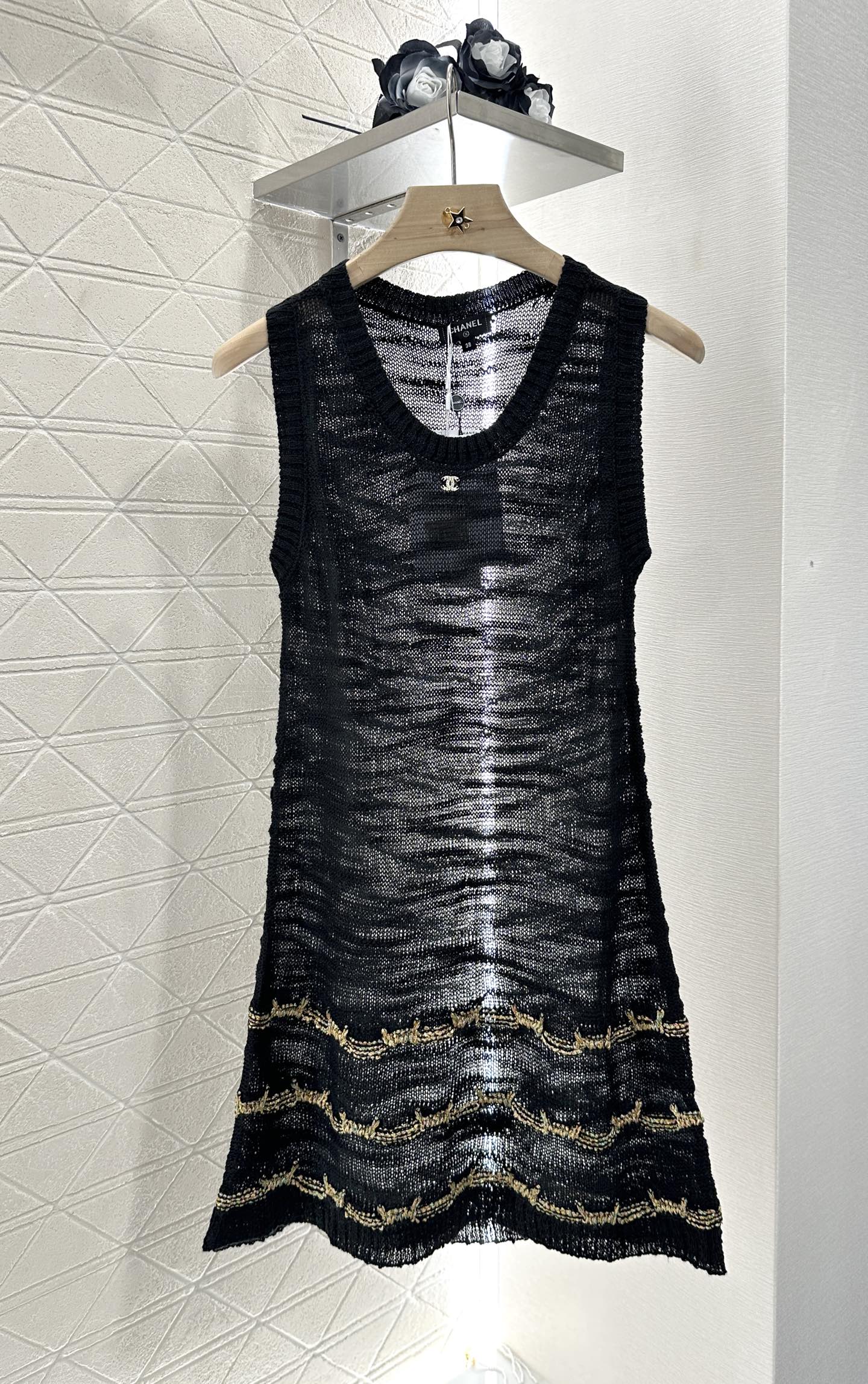 C*♥2025 new product Embroidered knitted vest dress