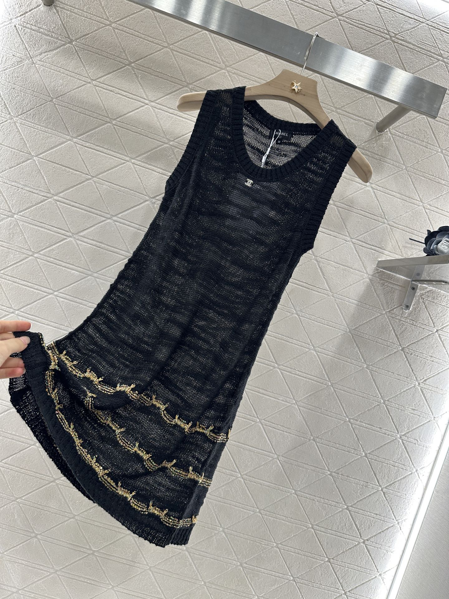 C*♥2025 new product Embroidered knitted vest dress