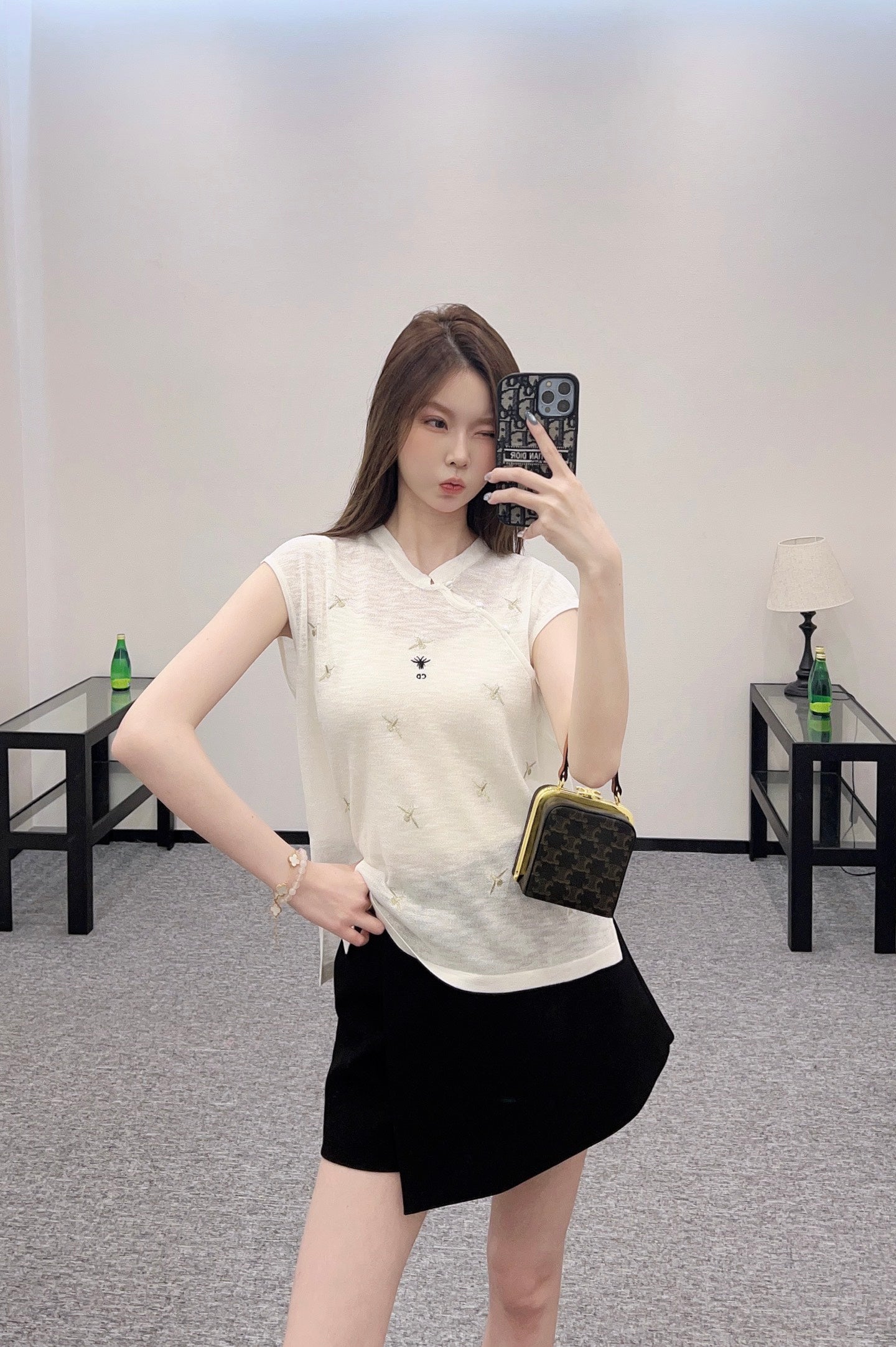 D*♥2025 new product Embroidered knitted vest