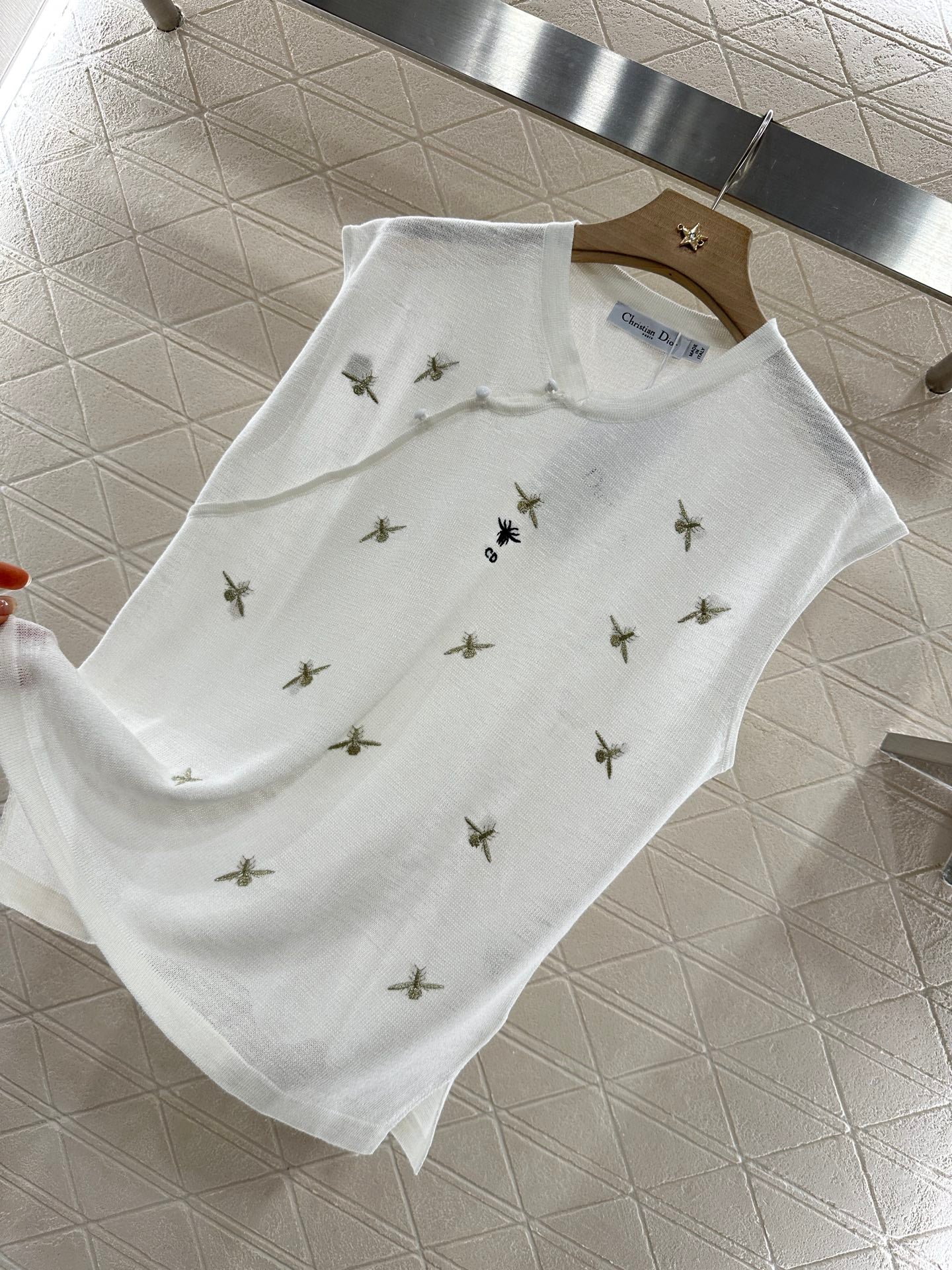 D*♥2025 new product Embroidered knitted vest