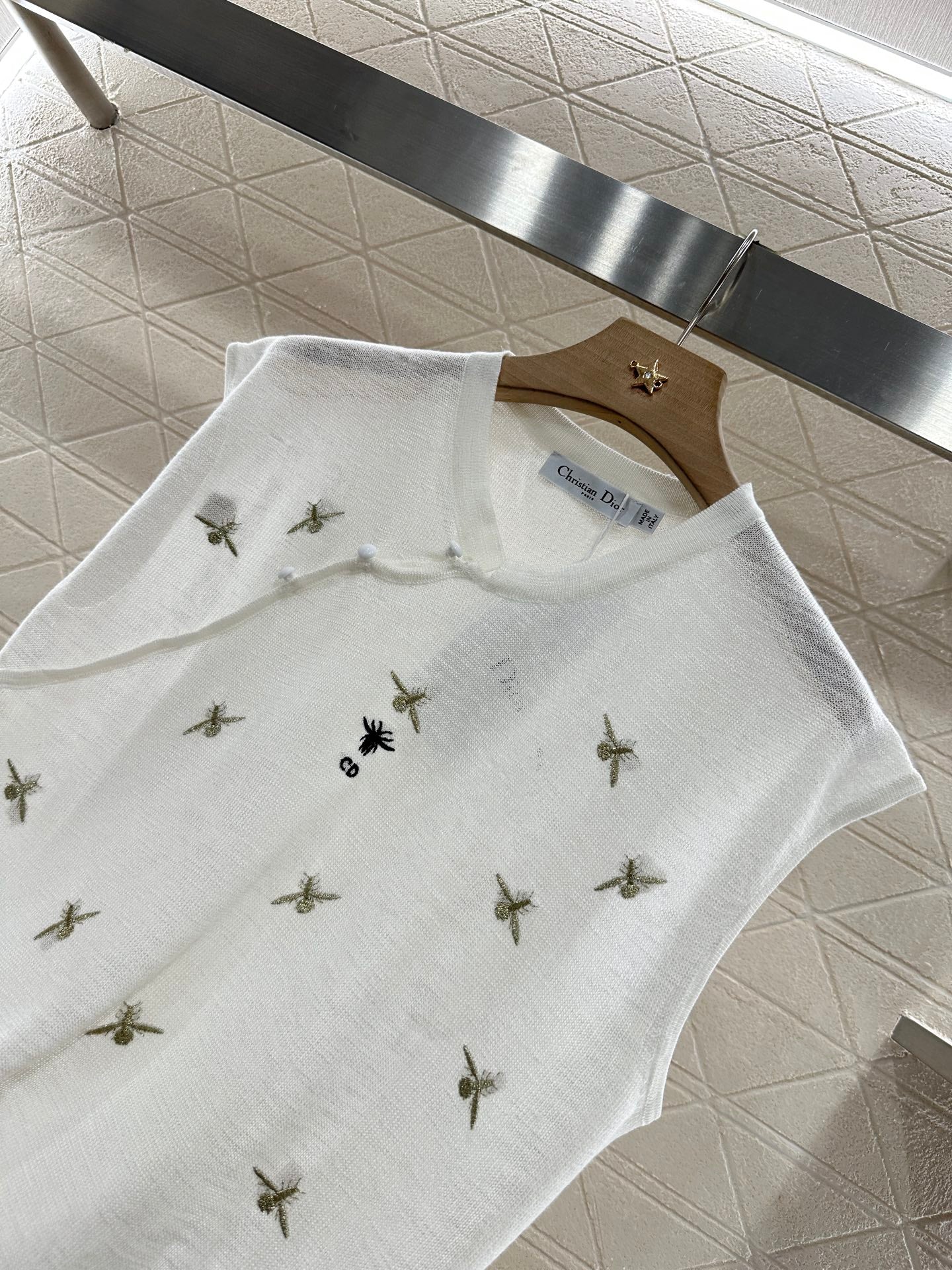 D*♥2025 new product Embroidered knitted vest