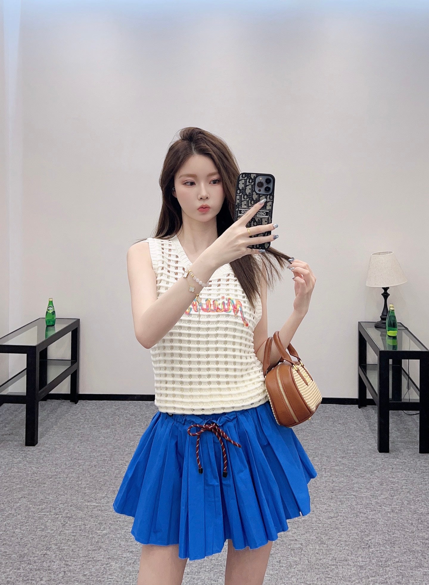 Mi*mi*♥2025 new product Hollow knitted vest