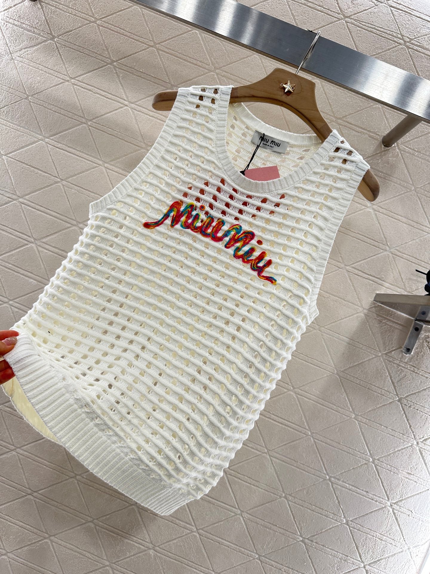 Mi*mi*♥2025 new product Hollow knitted vest