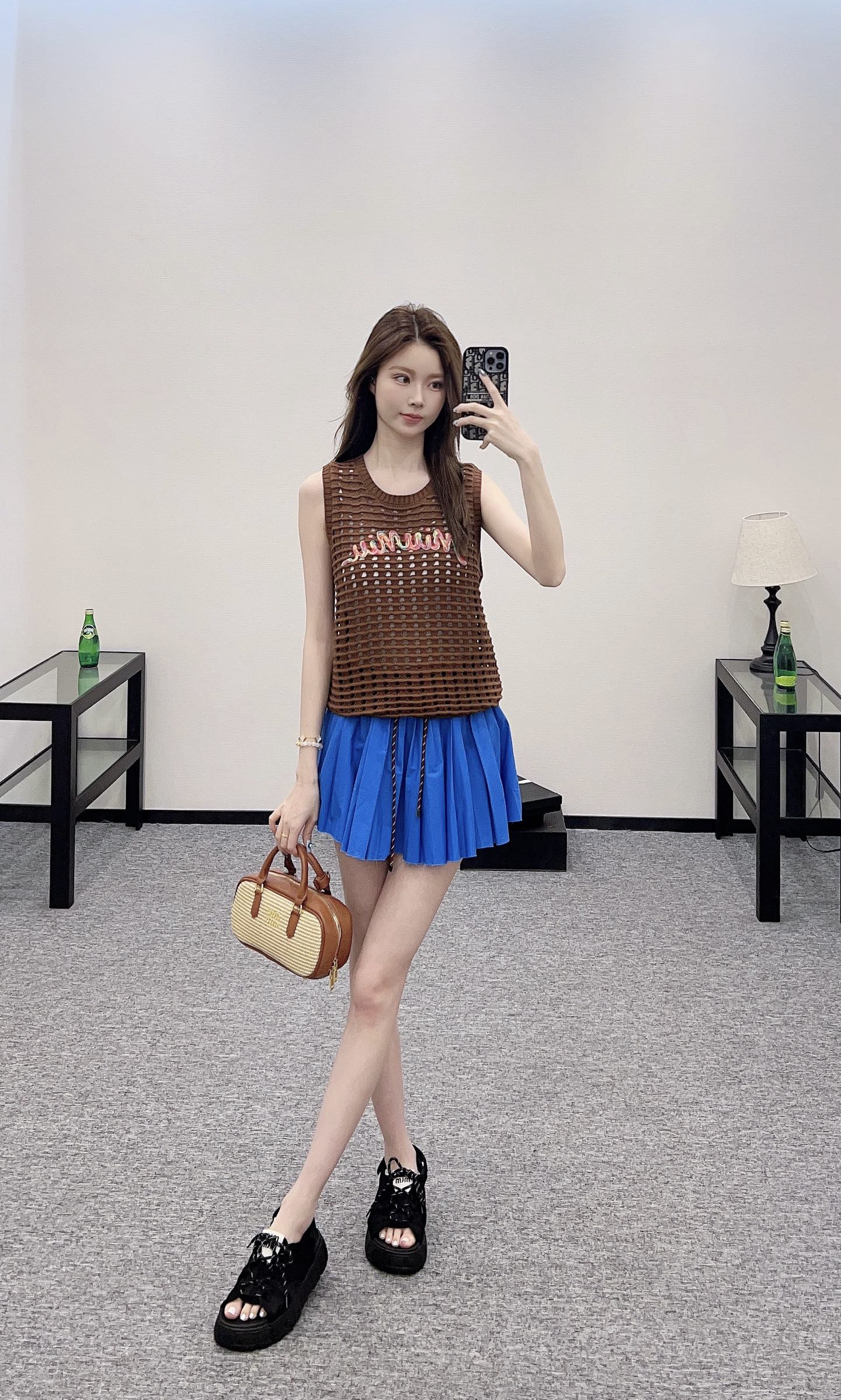 Mi*mi*♥2025 new product Hollow knitted vest