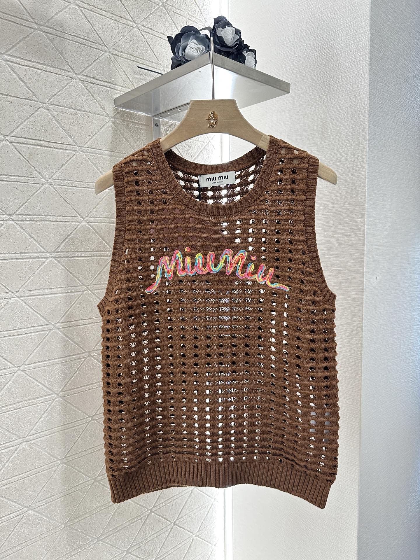 Mi*mi*♥2025 new product Hollow knitted vest