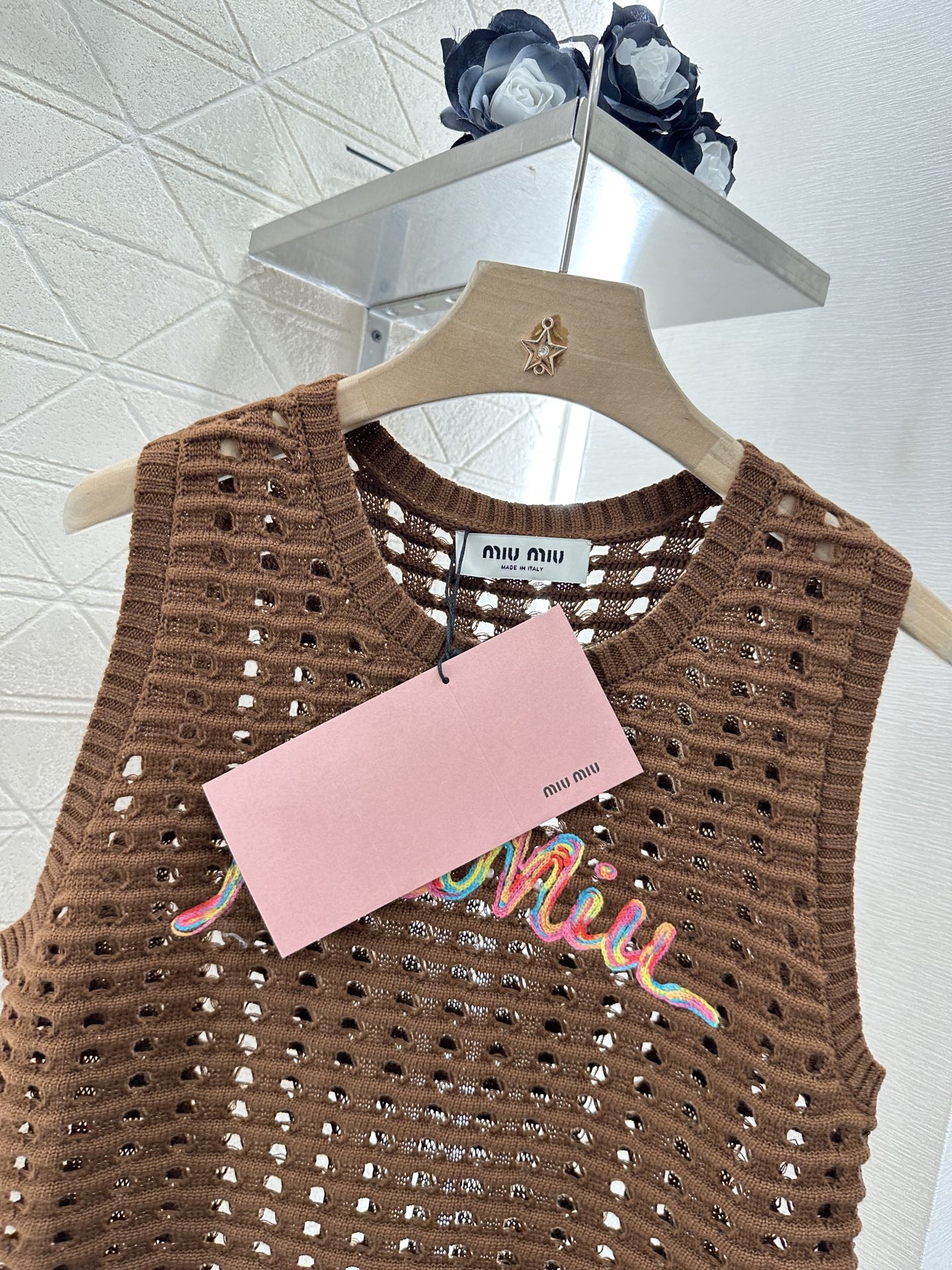 Mi*mi*♥2025 new product Hollow knitted vest