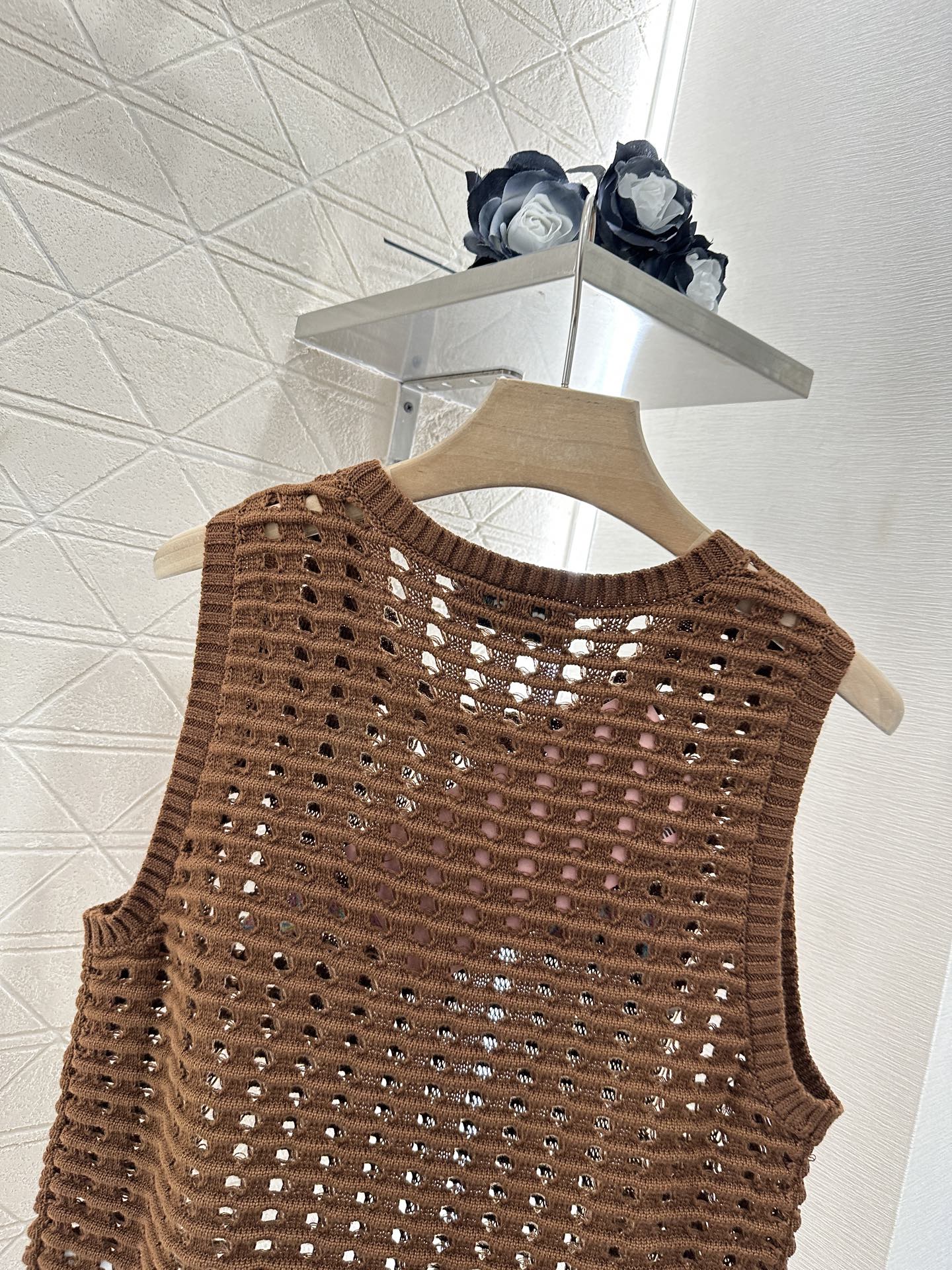 Mi*mi*♥2025 new product Hollow knitted vest