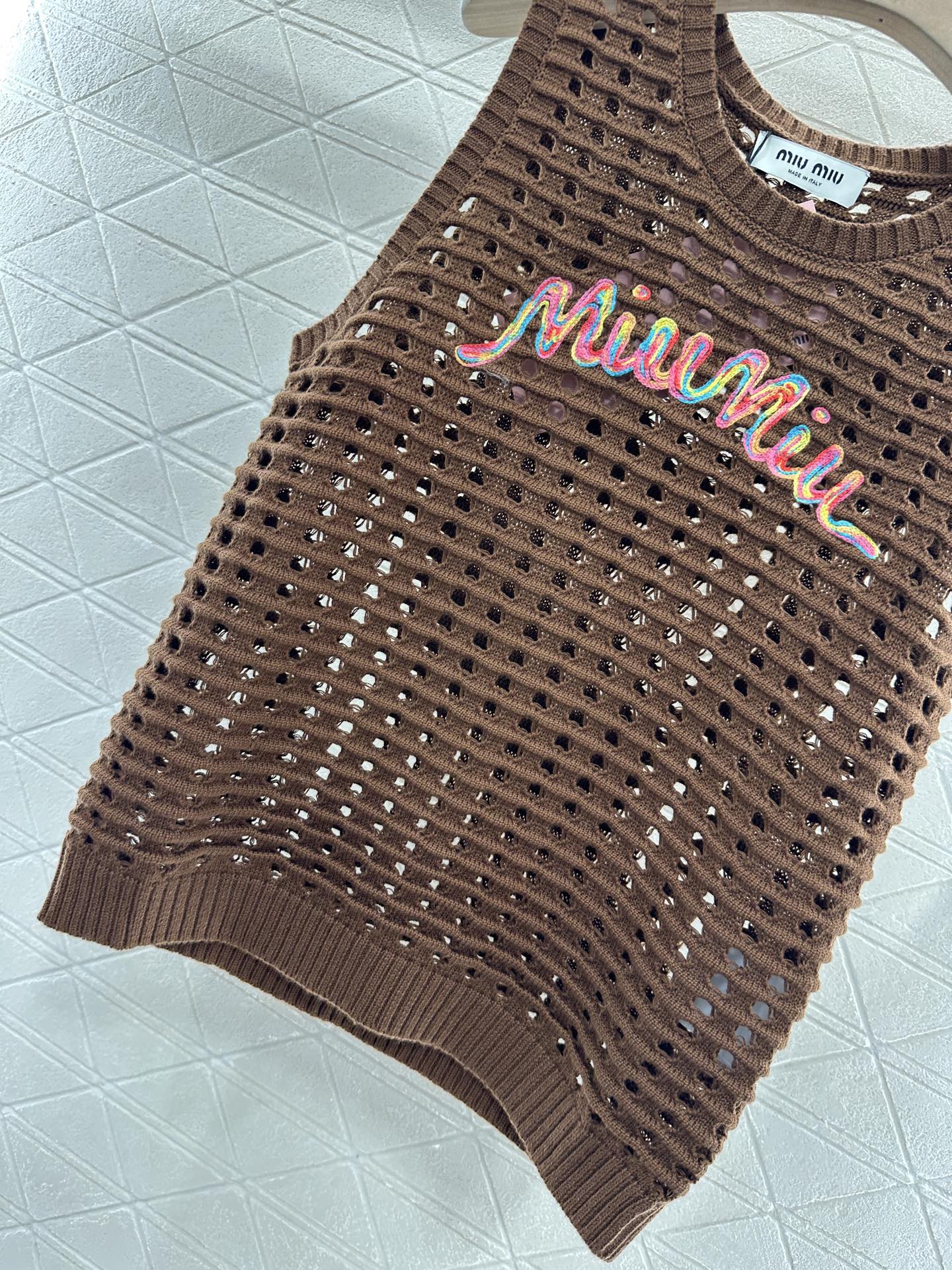 Mi*mi*♥2025 new product Hollow knitted vest