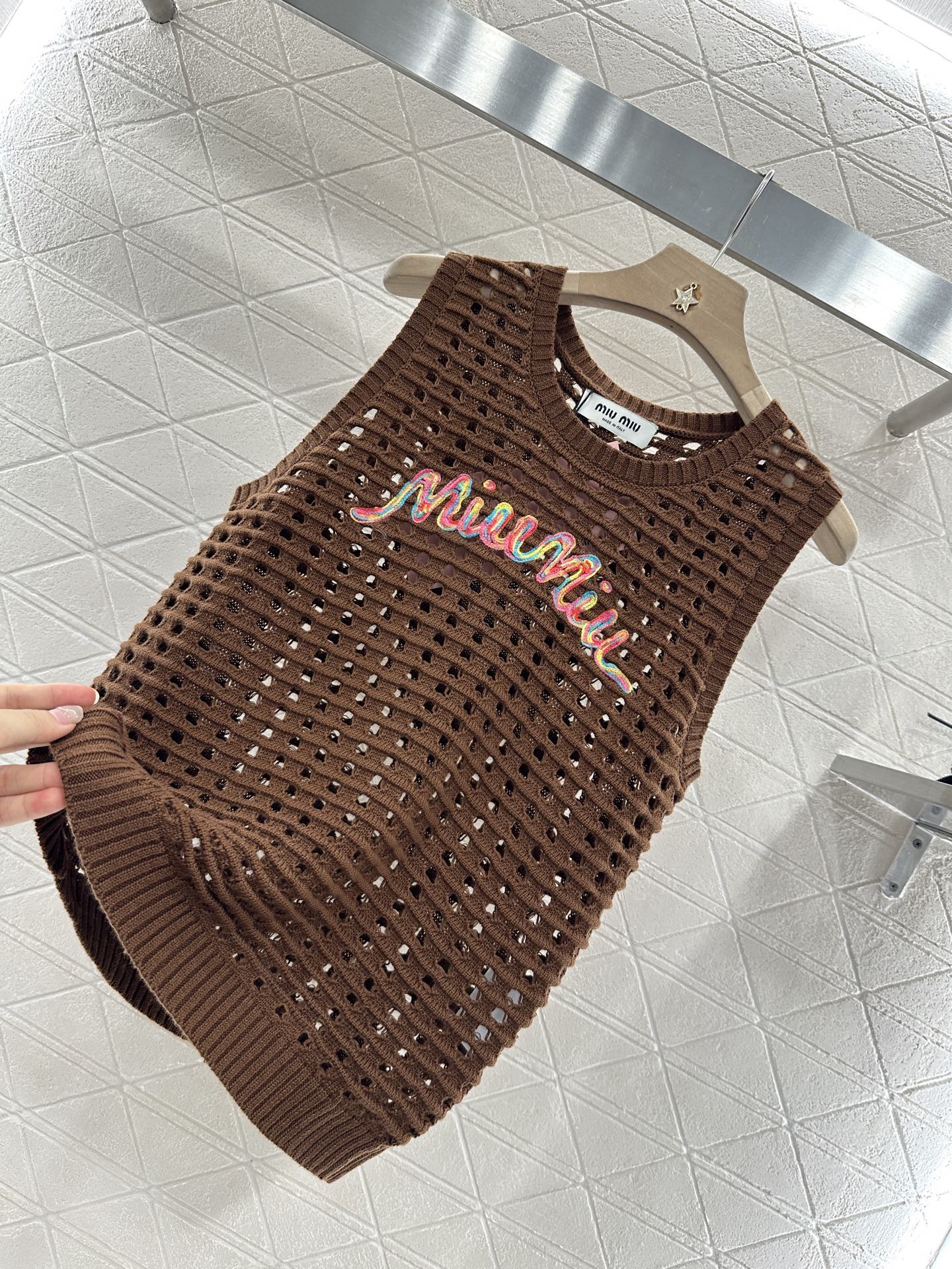 Mi*mi*♥2025 new product Hollow knitted vest