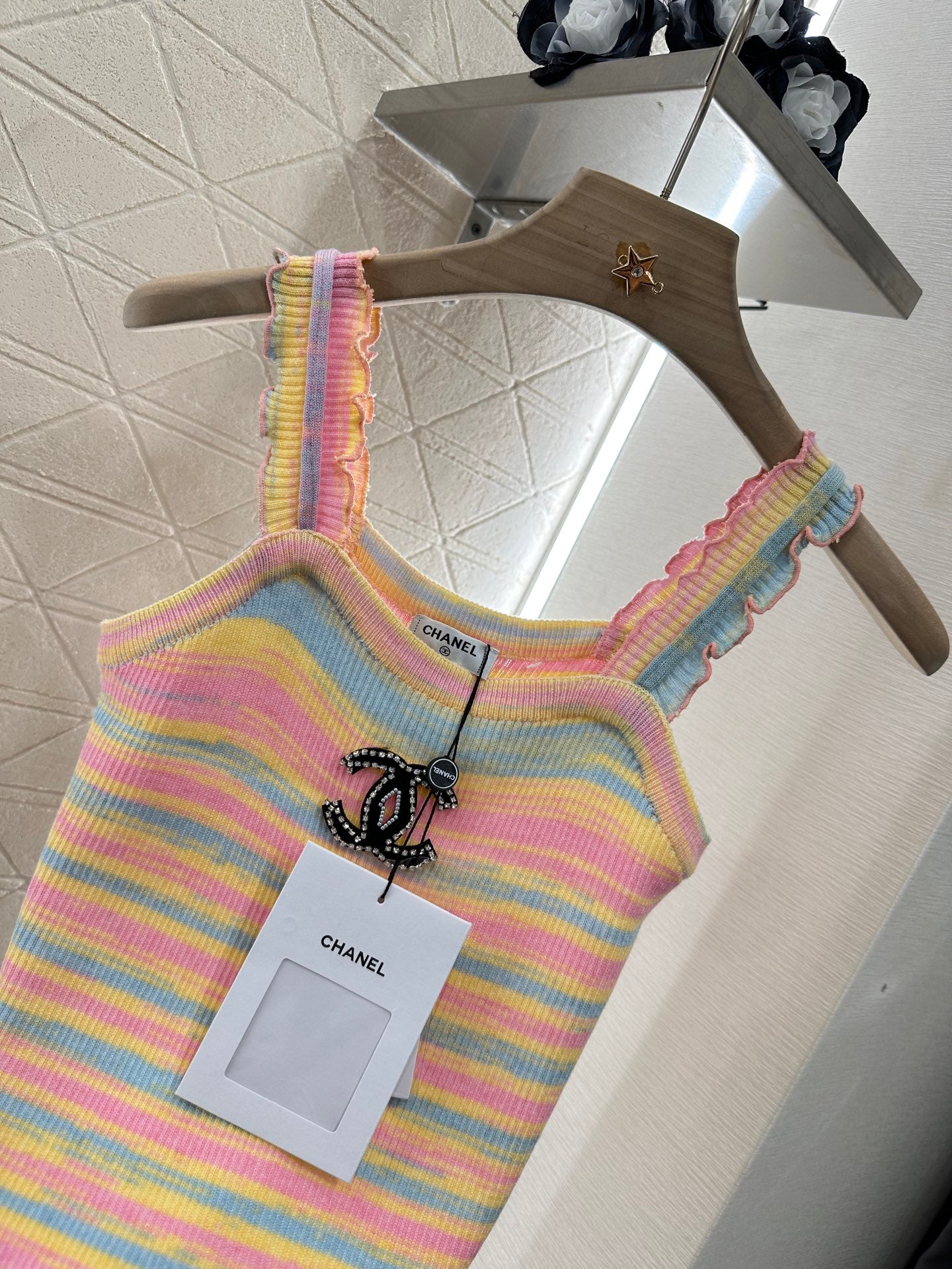 C*♥2025 new product Striped knitted vest