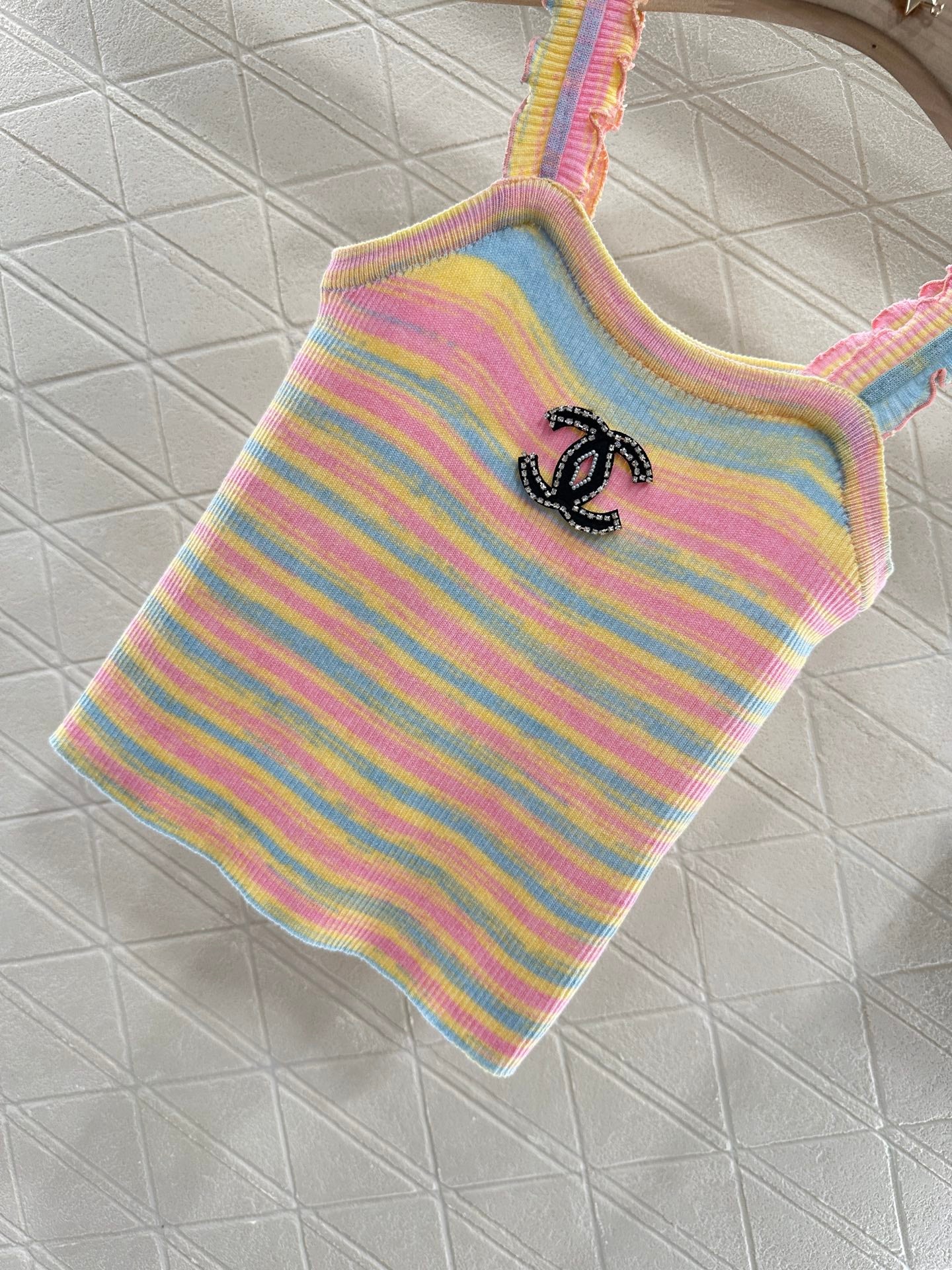 C*♥2025 new product Striped knitted vest