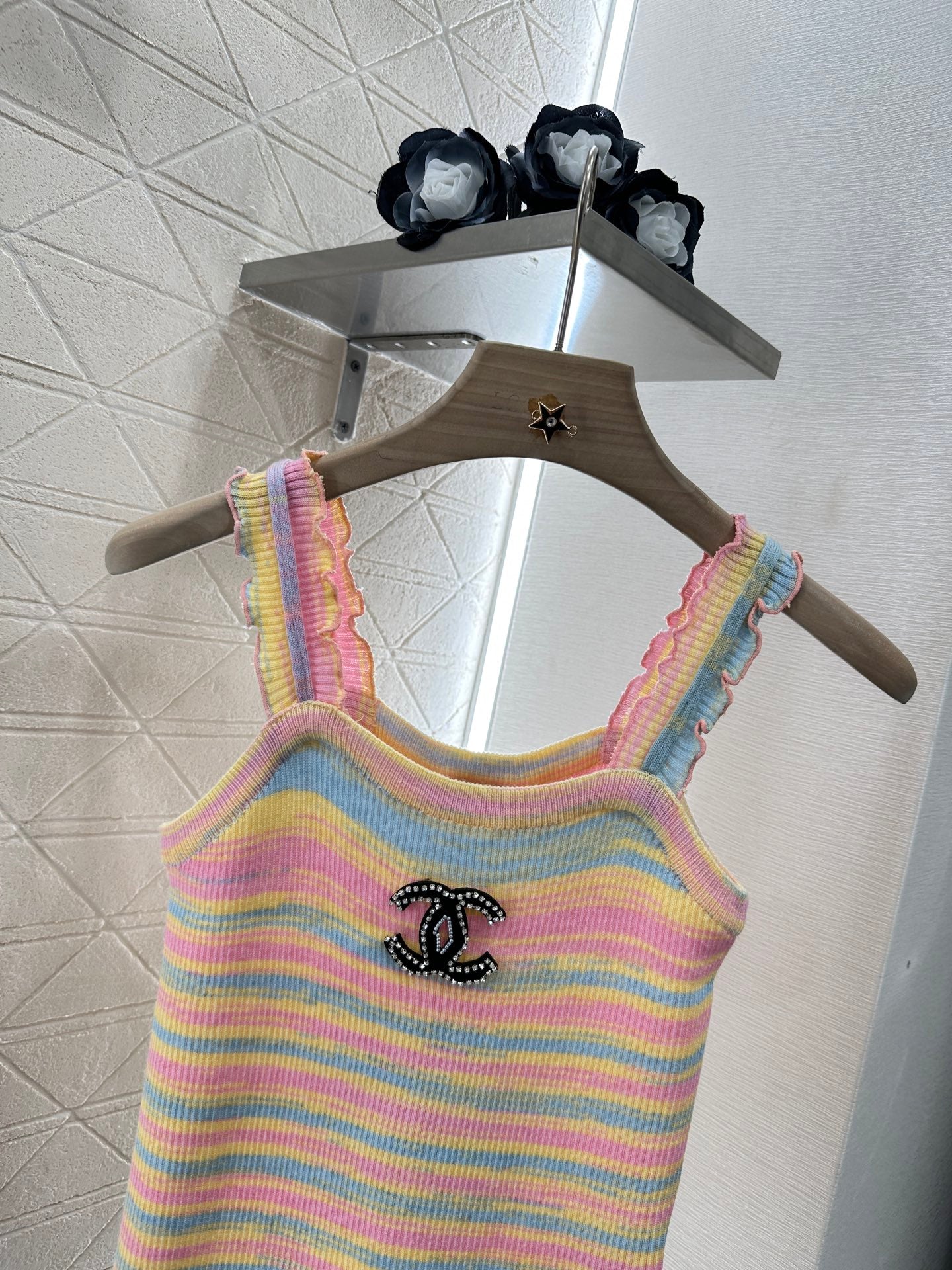 C*♥2025 new product Striped knitted vest
