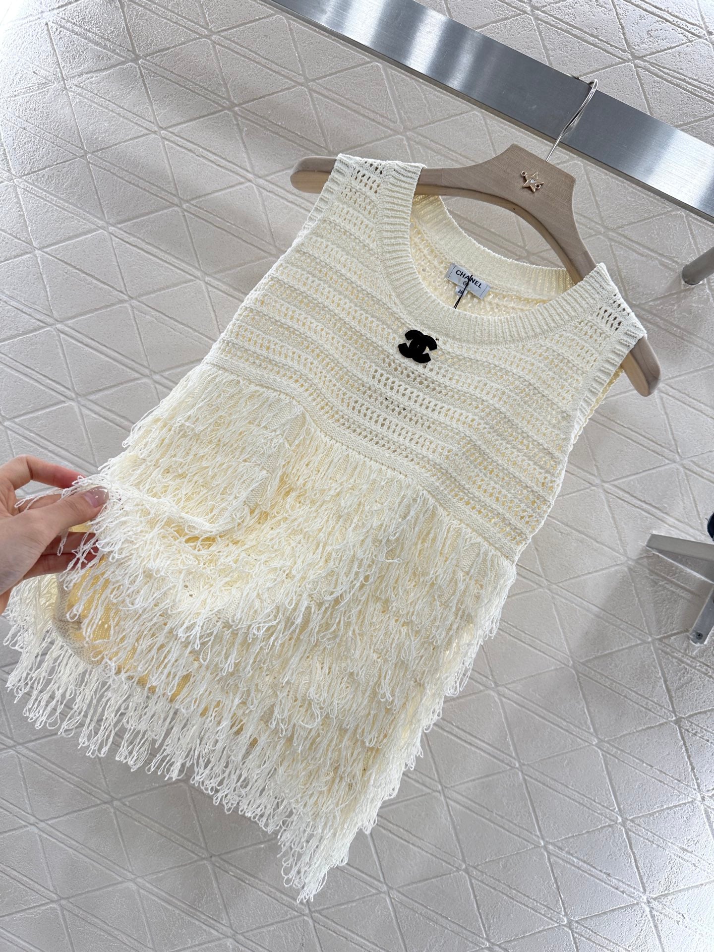 C*♥2025 new product Tassel knitted vest