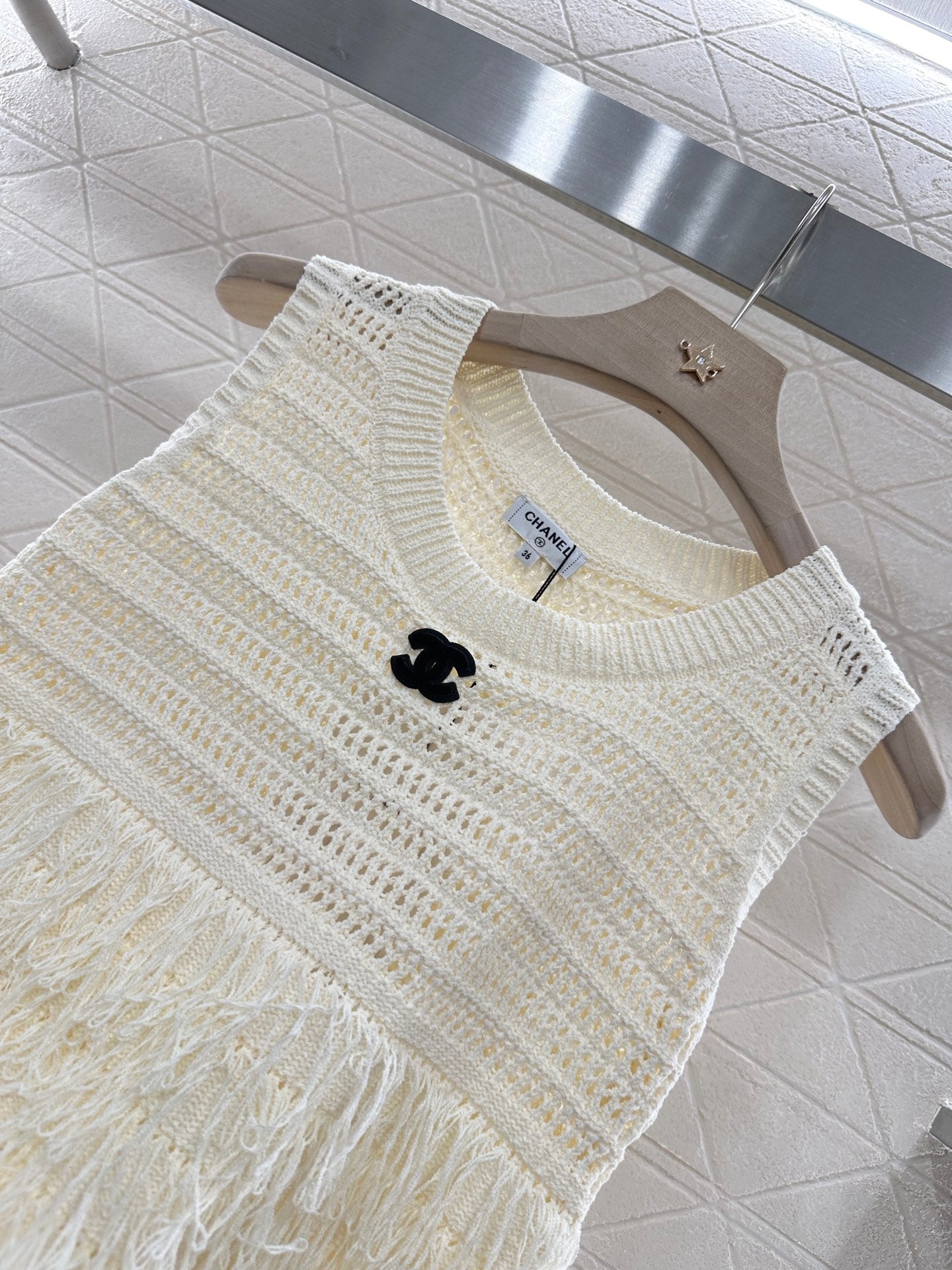C*♥2025 new product Tassel knitted vest