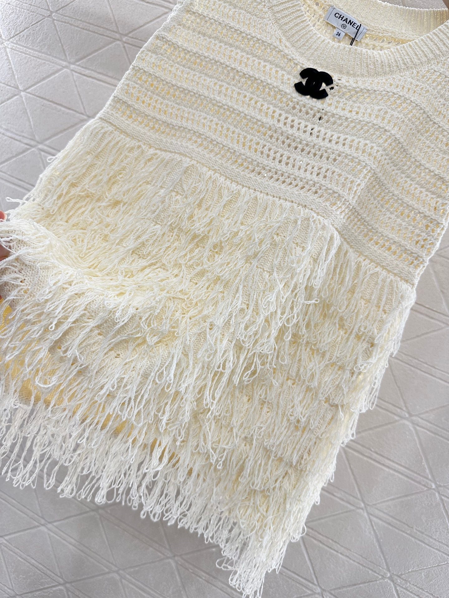 C*♥2025 new product Tassel knitted vest