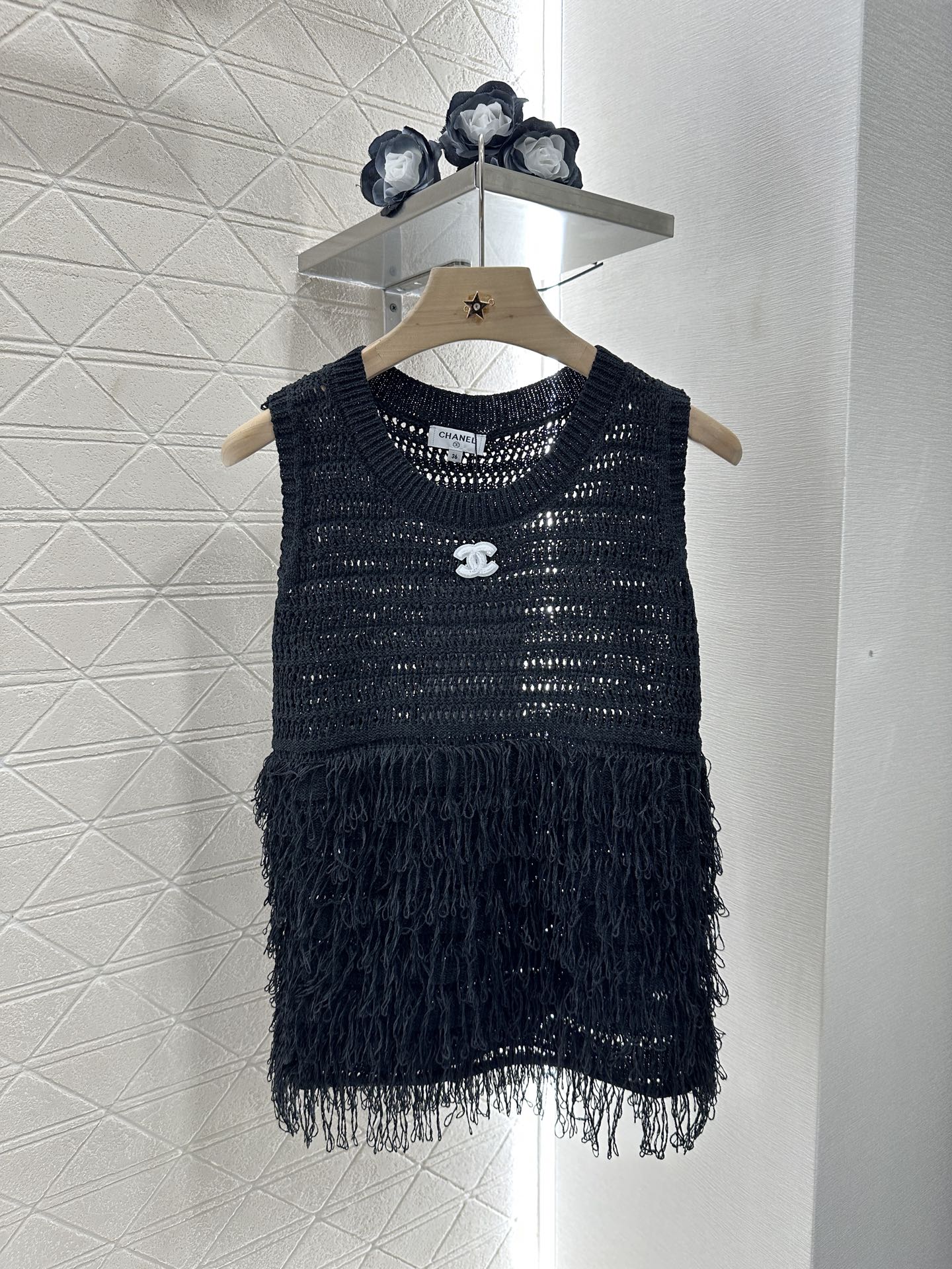 C*♥2025 new product Tassel knitted vest