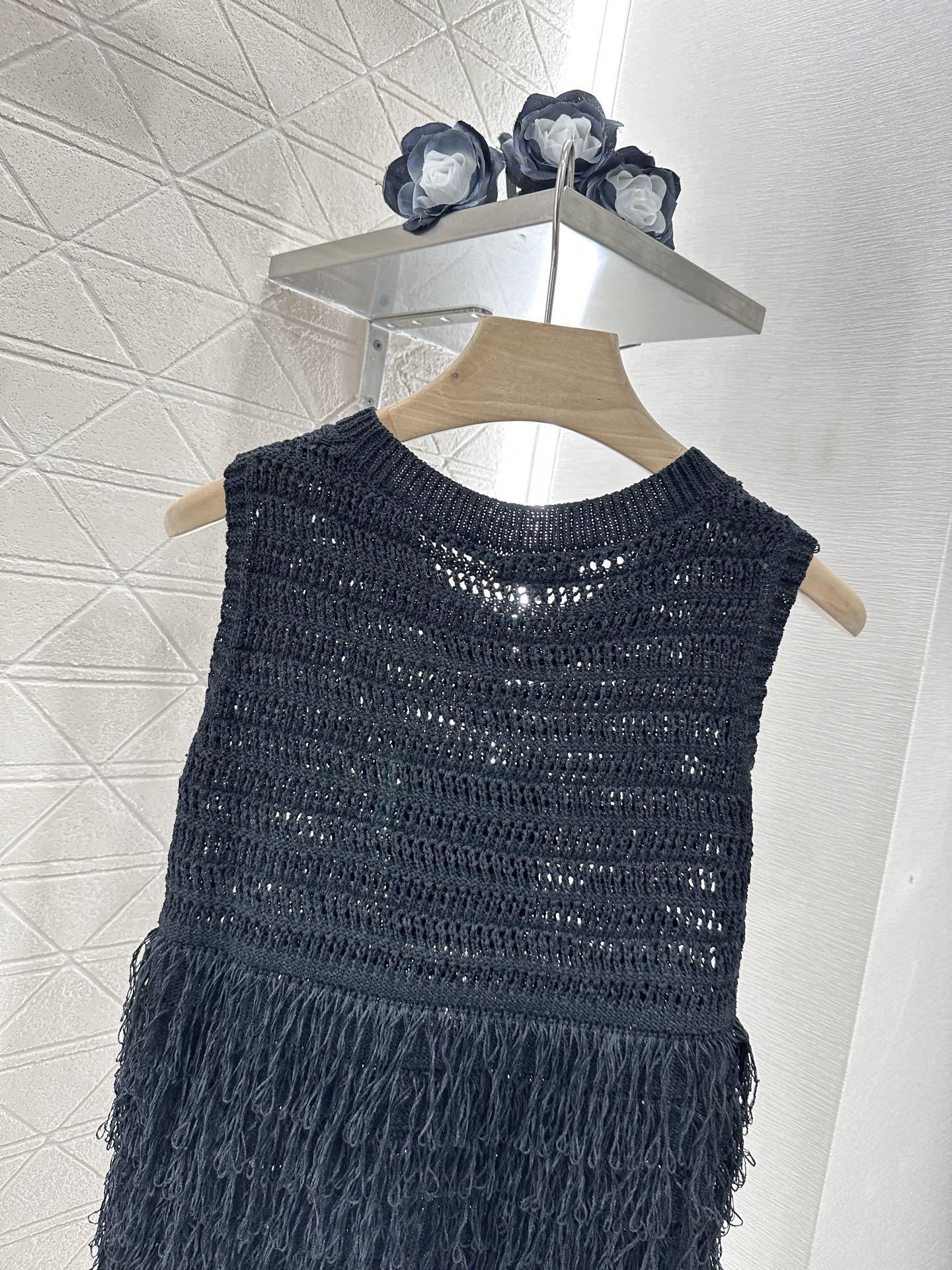 C*♥2025 new product Tassel knitted vest