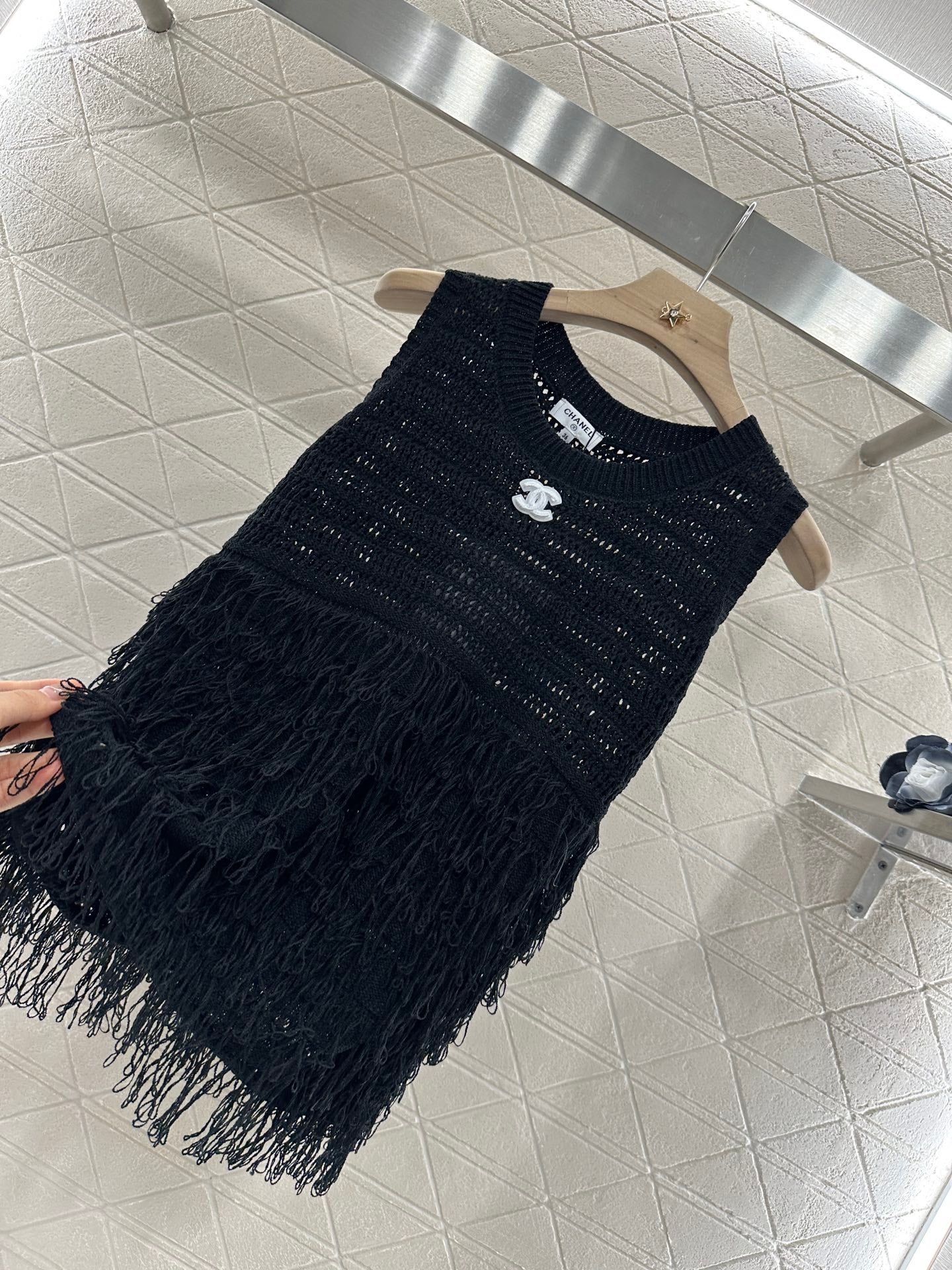C*♥2025 new product Tassel knitted vest