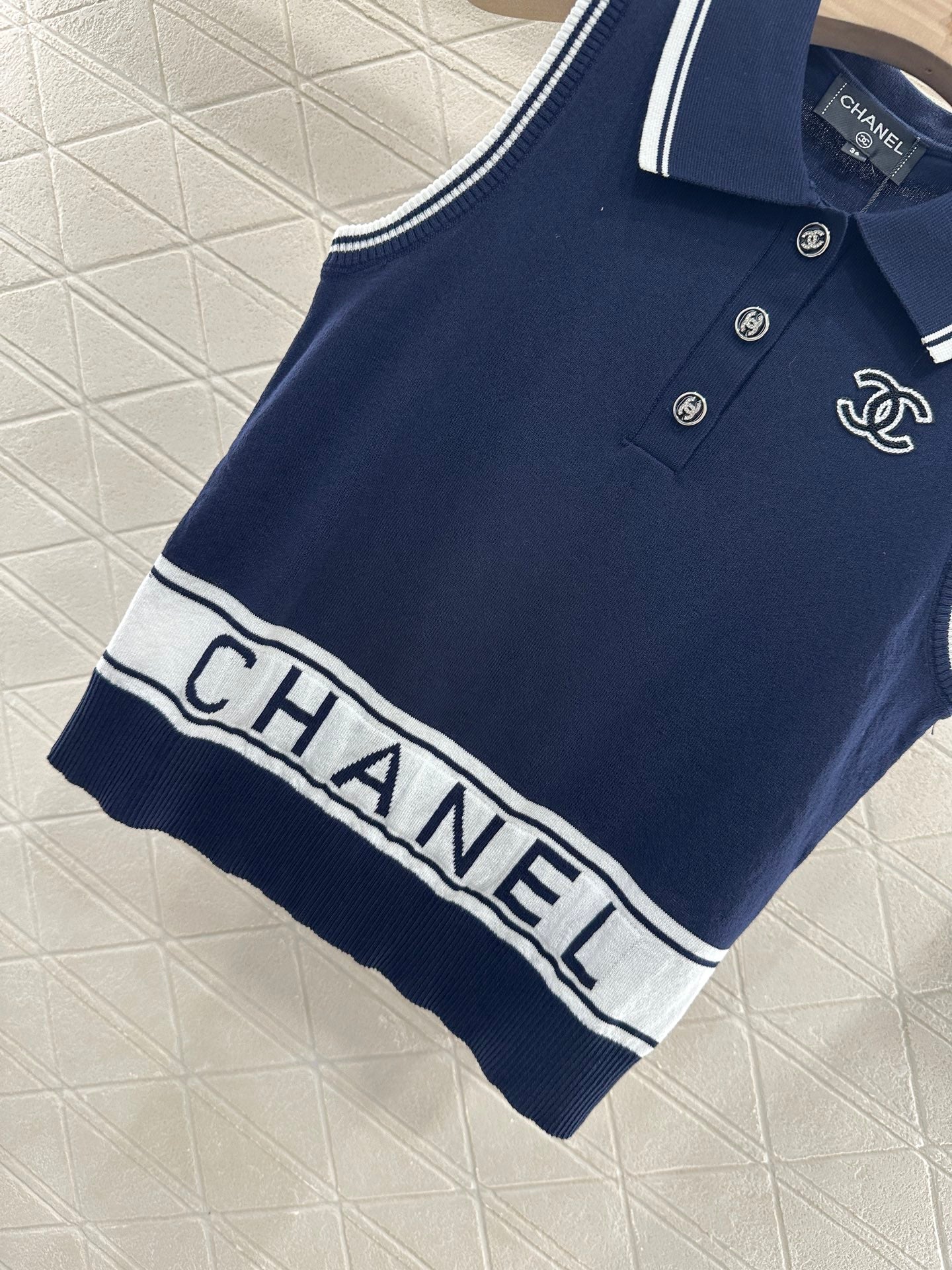 C*♥2025 new product Lapel knitted vest