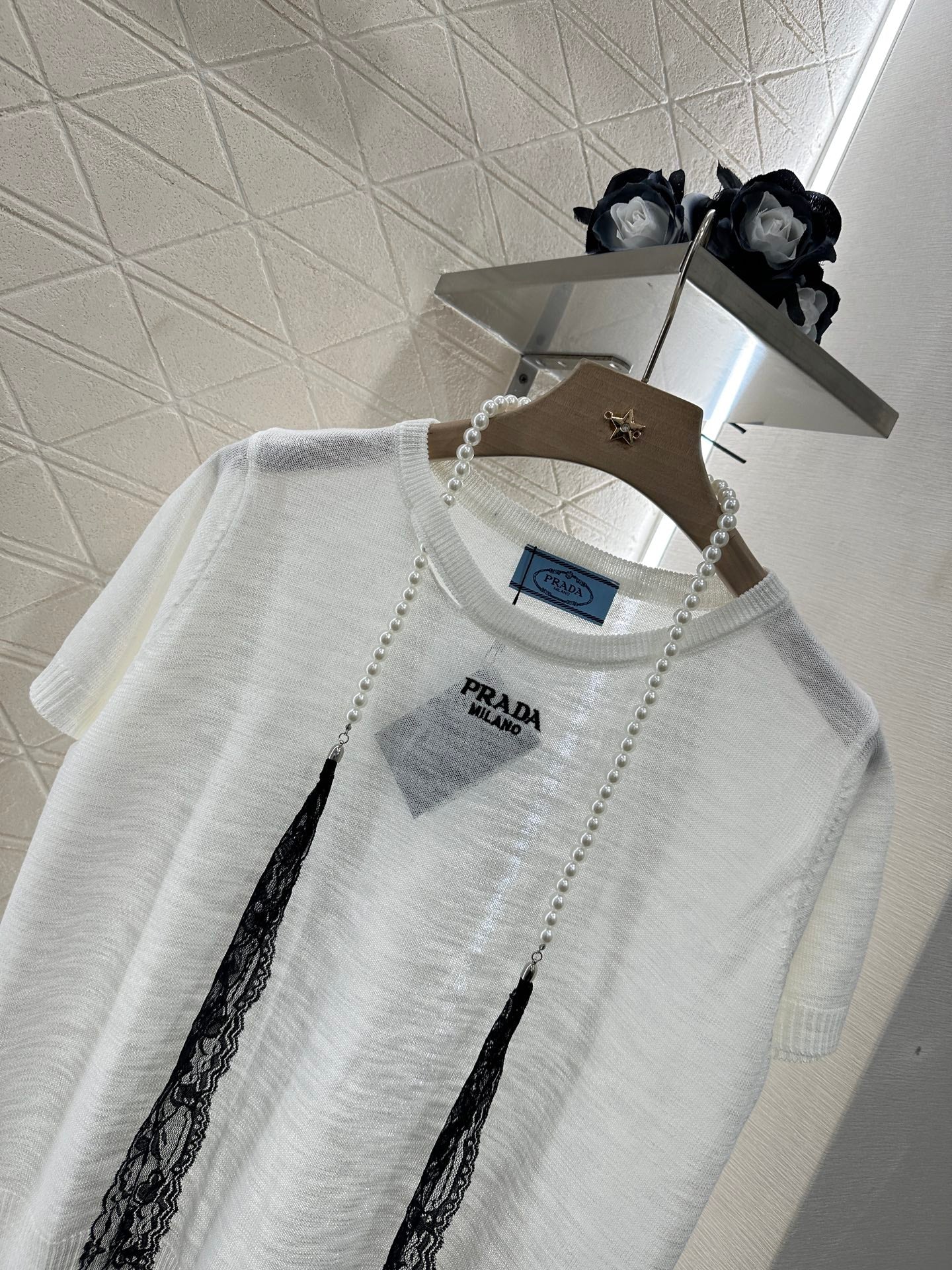 P*♥2025 new product Lace knitted short sleeves