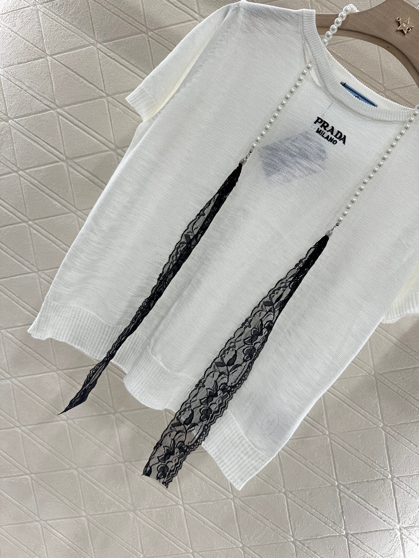 P*♥2025 new product Lace knitted short sleeves